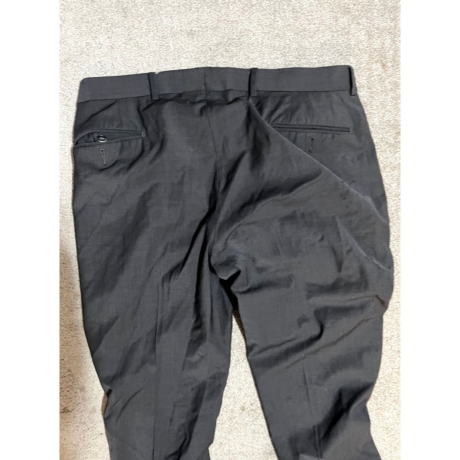 Calvin Klein Calvin Klein Dress Pants Mens 34x30 Wool Gray Flat Front Size US 34 / EU 50 - 4 Thumbnail