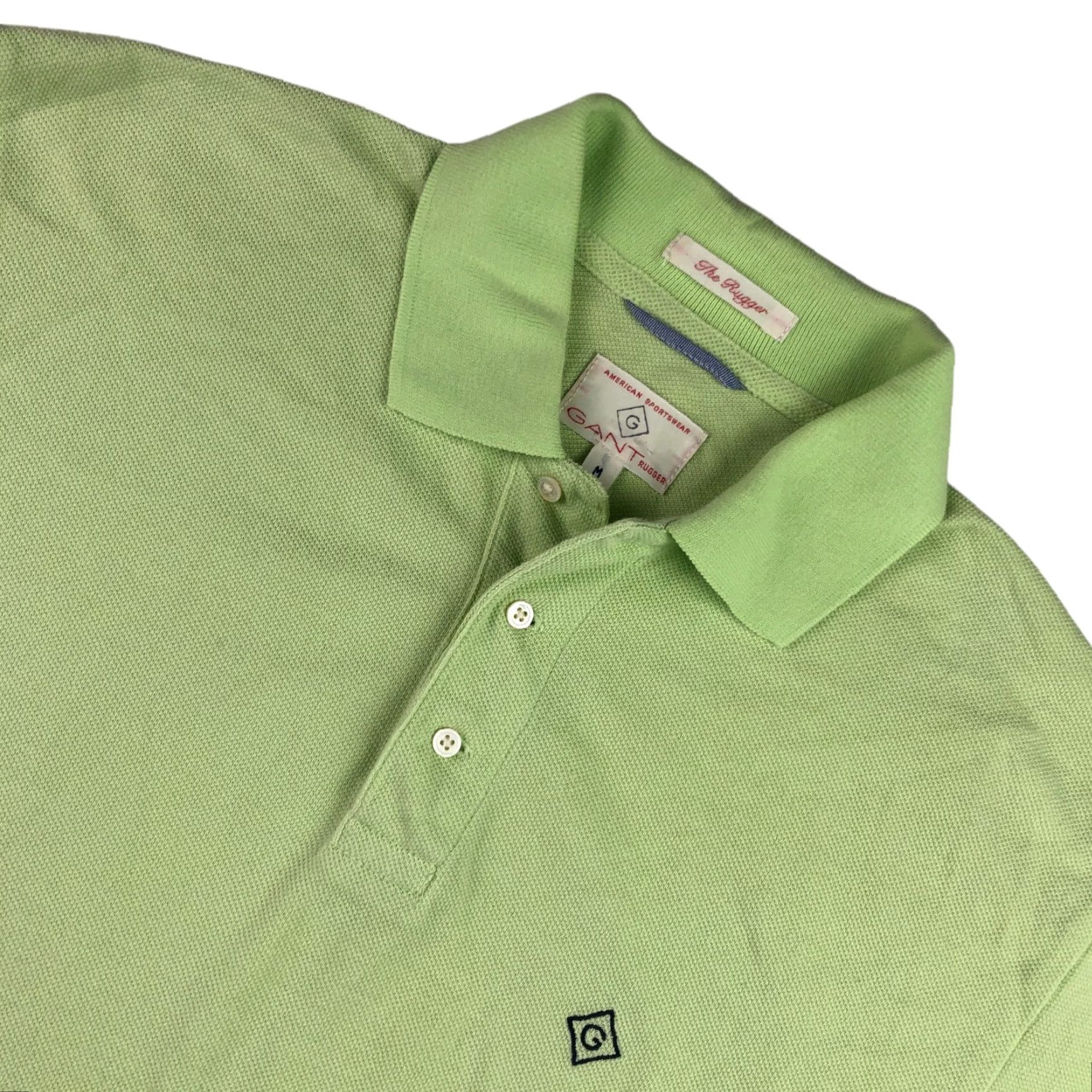 Gant VINTAGE Gant Rugger Polo Shirt Men 100% Cotton S/S Lime Green Medium USA Green Polo Mens Size US M / EU 48-50 / 2 - 2 Thumbnail