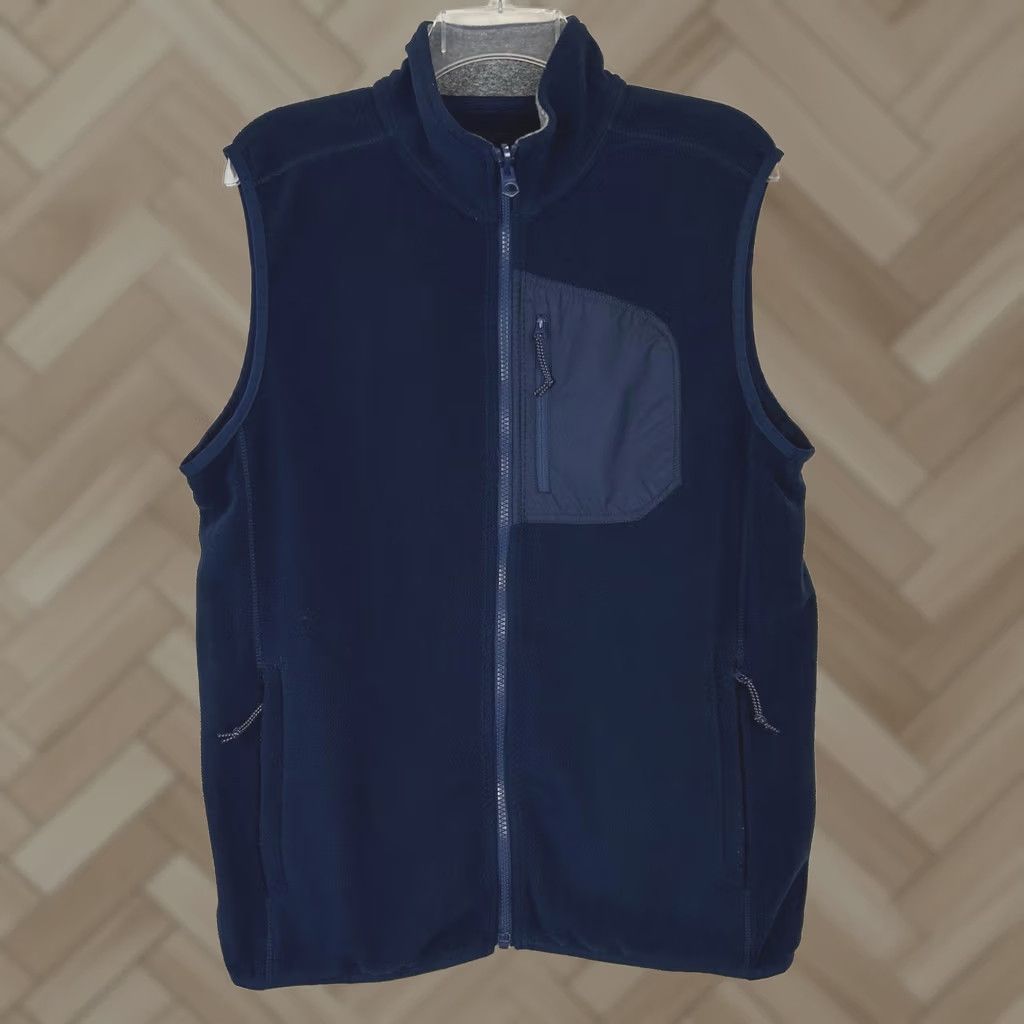 Lands' End Lands' End Vest Mens S Fleece Navy Blue Zip Pockets Front Zip Casual Preppy Size US S / EU 44-46 / 1 - 1 Thumbnail