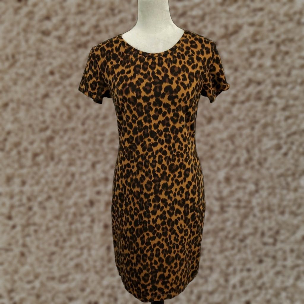 Old Navy Old Navy Womens Mini Leopard Print Dress Size Medium Pullover Casual Knit Brown Multicolor Size M / US 6-8 / IT 42-44 - 1 Thumbnail