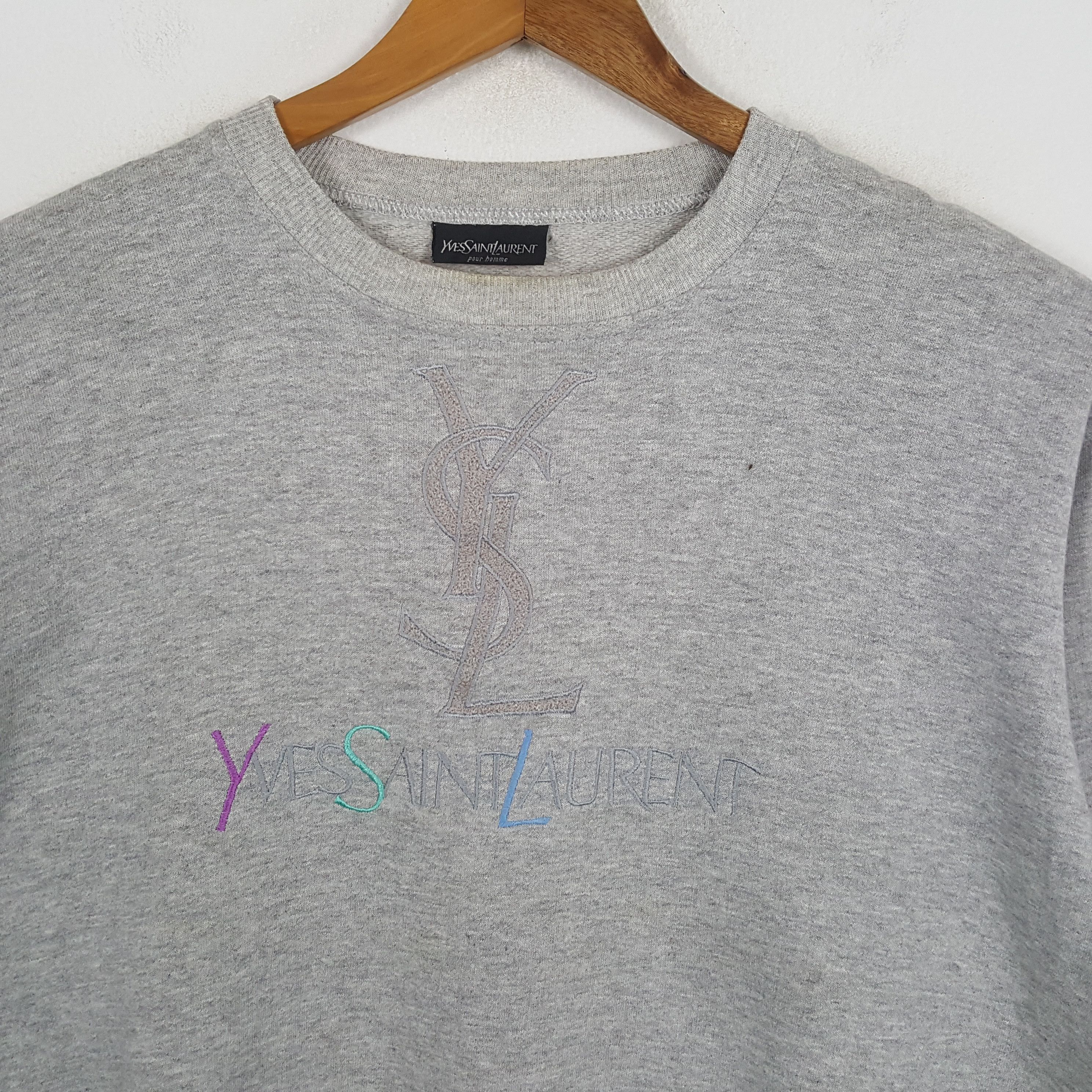 Yves Saint Laurent Vintage YVES SAINT LAURENT Italian Fashion Brand Sweatshirt Size US M / EU 48-50 / 2 - 2 Thumbnail