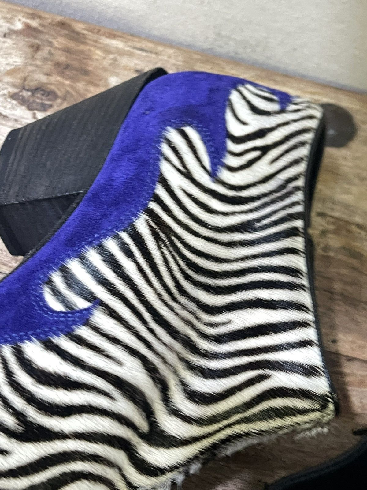 Haider Ackermann SS16 Zebra Ponyhair and Blue Suede Flame Booties Size US 11 / IT 41 - 6 Thumbnail