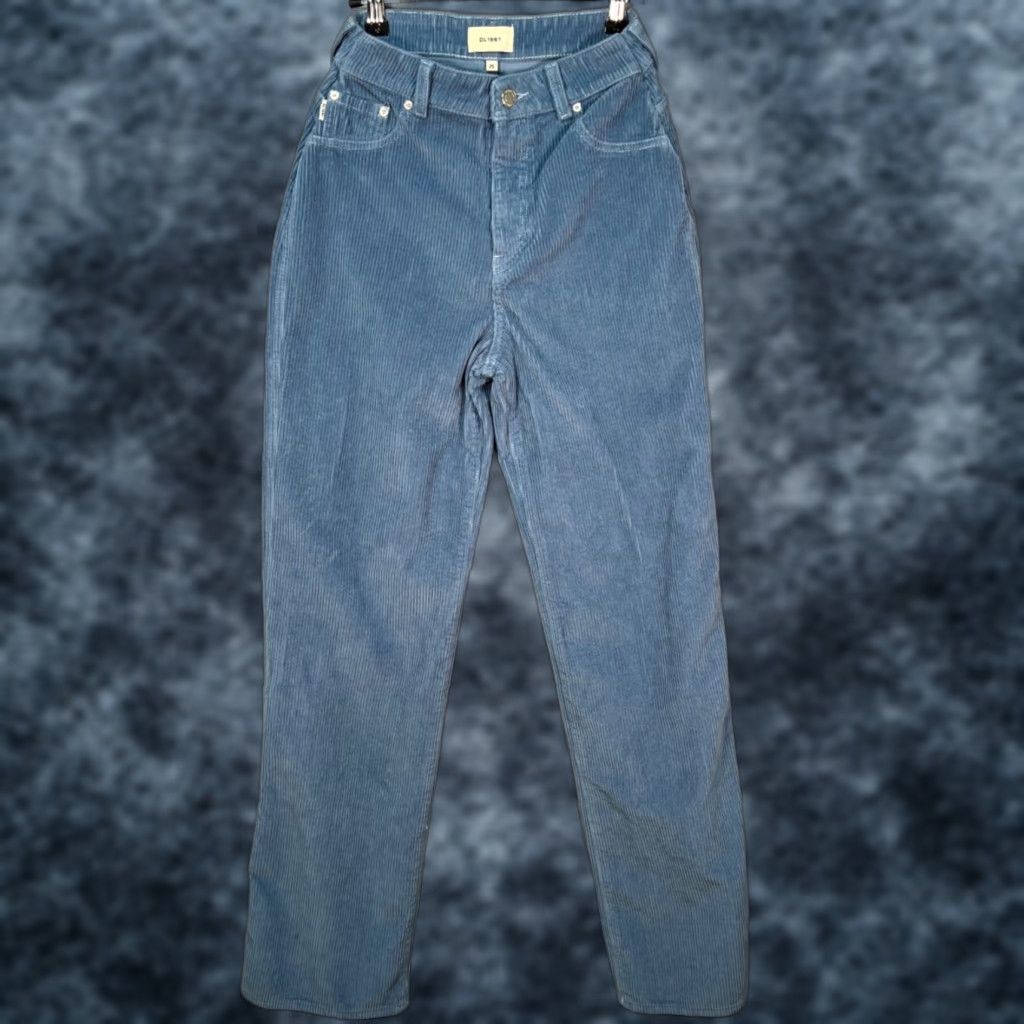 DL1961 DL1961 Womens 25 Blue Corduroy High-Waisted Straight Leg Pants Regular blue Corduroy 90s? no Vintage: No Mens Womens Boys Girls Size 42" / US 20 - 1 Thumbnail