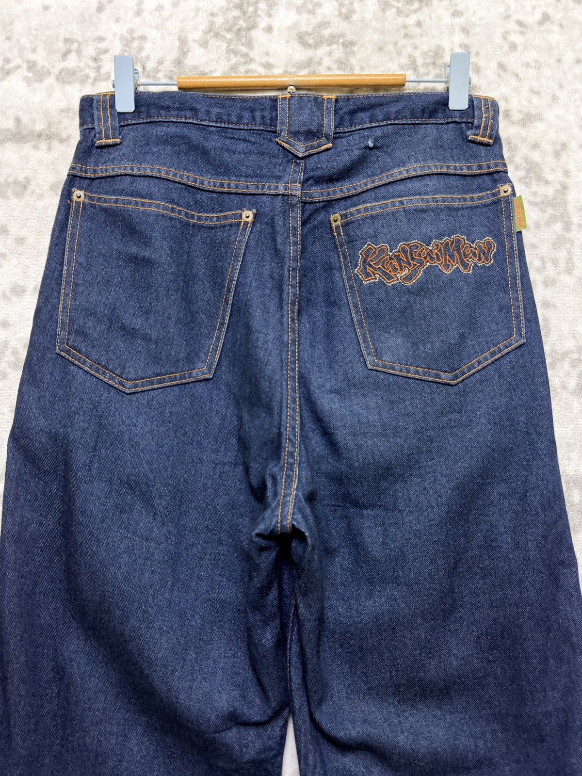 Japanese Brand × Kansai Yamamoto × Vintage Baggy KANSAI MAN Embroidery Back Logo Soft Denim Size US 28 / EU 44 - 8 Thumbnail