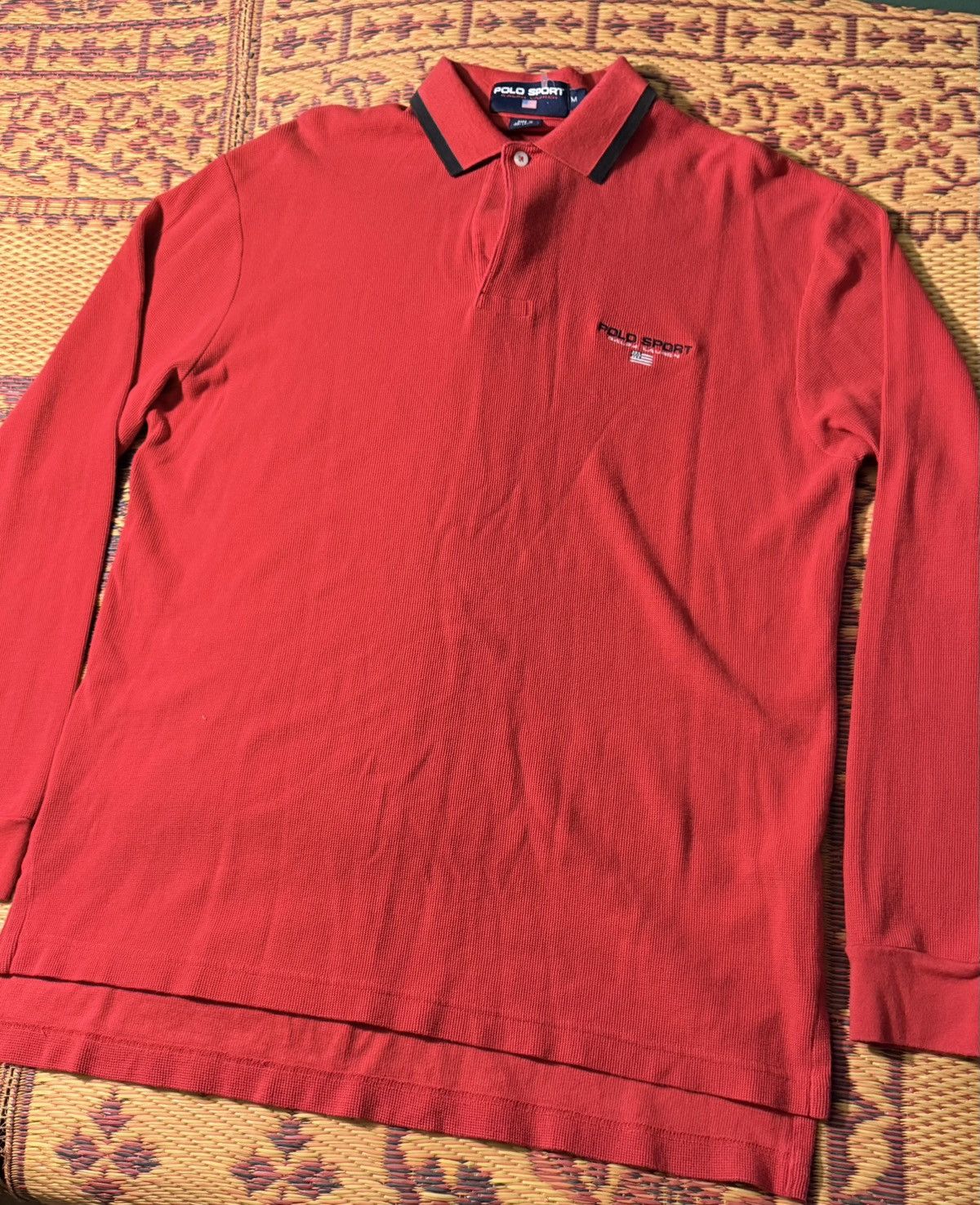 Polo Ralph Lauren Vintage Polo Ralph Lauren Polo Sport Longsleeve Polo Size US M / EU 48-50 / 2 - 1 Thumbnail
