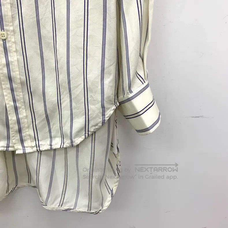 Balenciaga Balenciaga size 38 White Striped Tie Bow Mulberry Silk Lon Size S / US 4 / IT 40 - 4 Thumbnail
