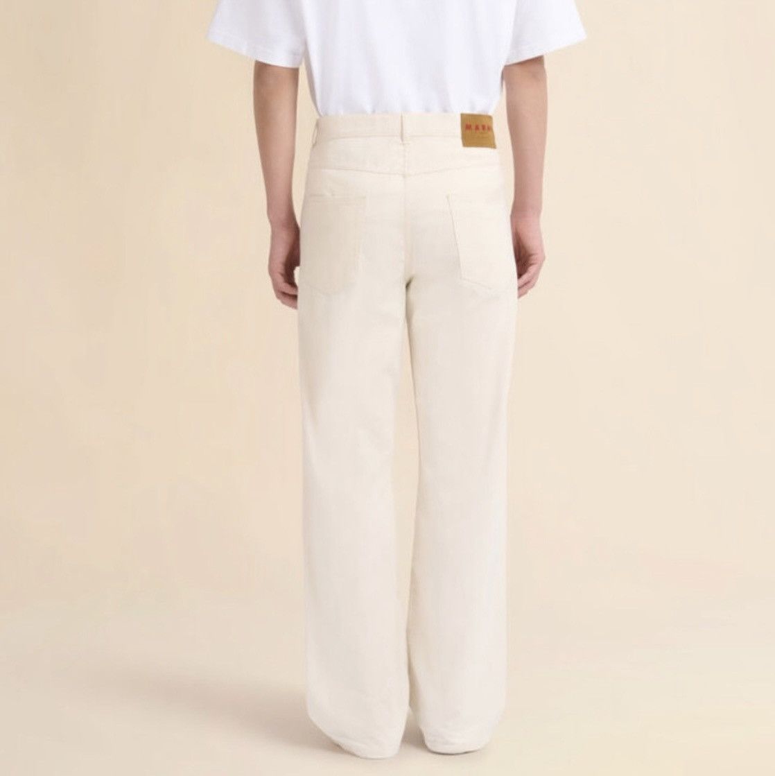 Marni Marni Cream denim wide-leg jeans with Trunkaroo plaque Size US 38 / EU 54 - 5 Thumbnail
