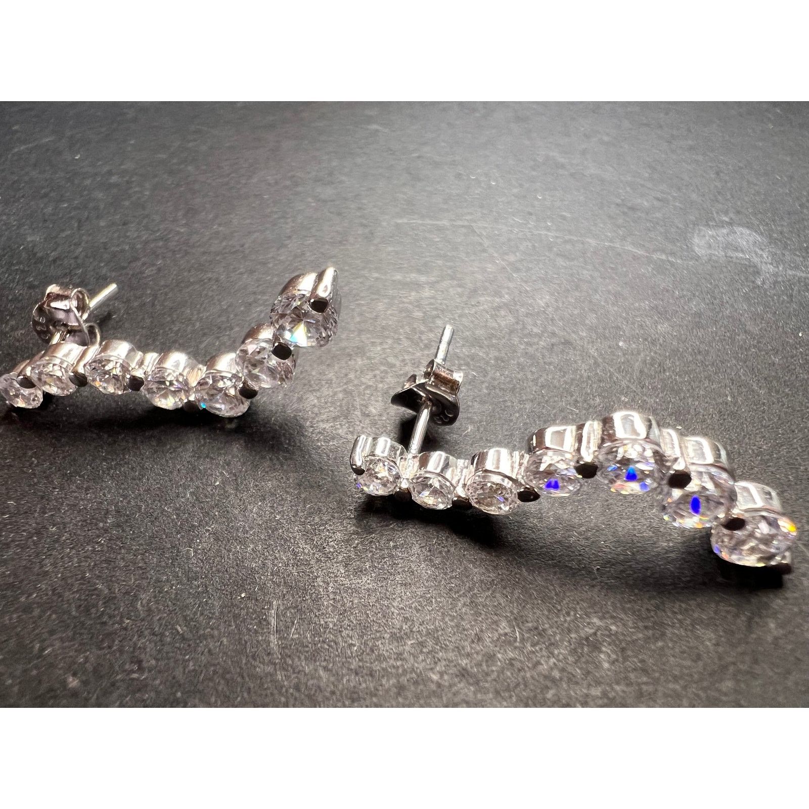 Other Curvy CZ earrings in 925 sterling silver Size ONE SIZE - 5 Thumbnail