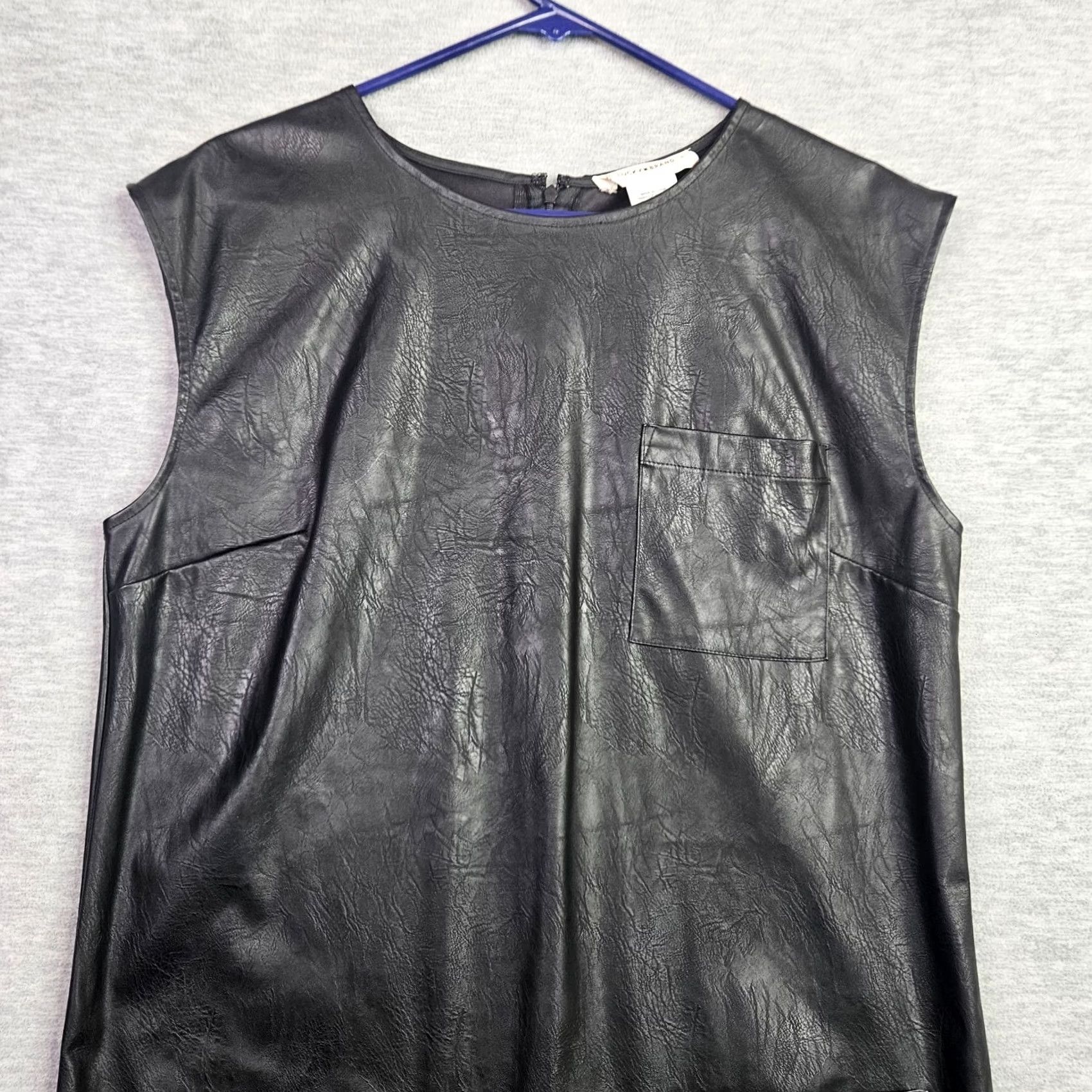 Lucky Brand Lucky Brand Women's Black Sleeveless Shift Dress Size M Pockets Faux Leather Size M / US 6-8 / IT 42-44 - 5 Thumbnail