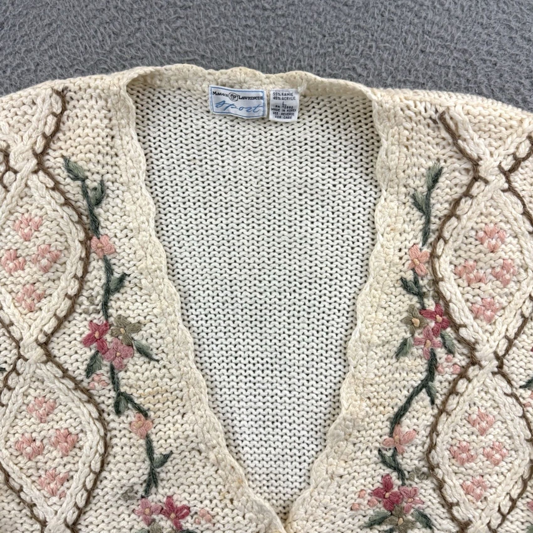 Vintage VINTAGE Maggie Lawrence Cardigan Womens Large Knit Sweater 90s Retro Preppy Size L / US 10 / IT 46 - 3 Thumbnail
