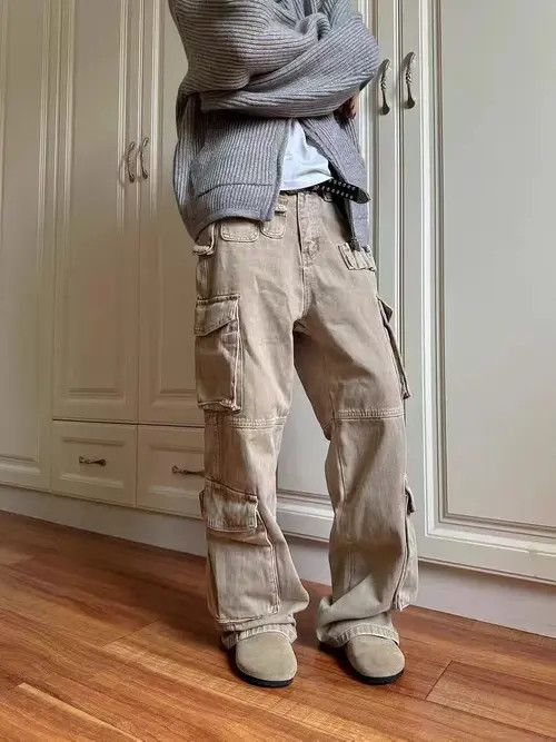 VIBE Vintage street multi-pocketed distressed work jeans Size US 32 / EU 48 - 4 Thumbnail