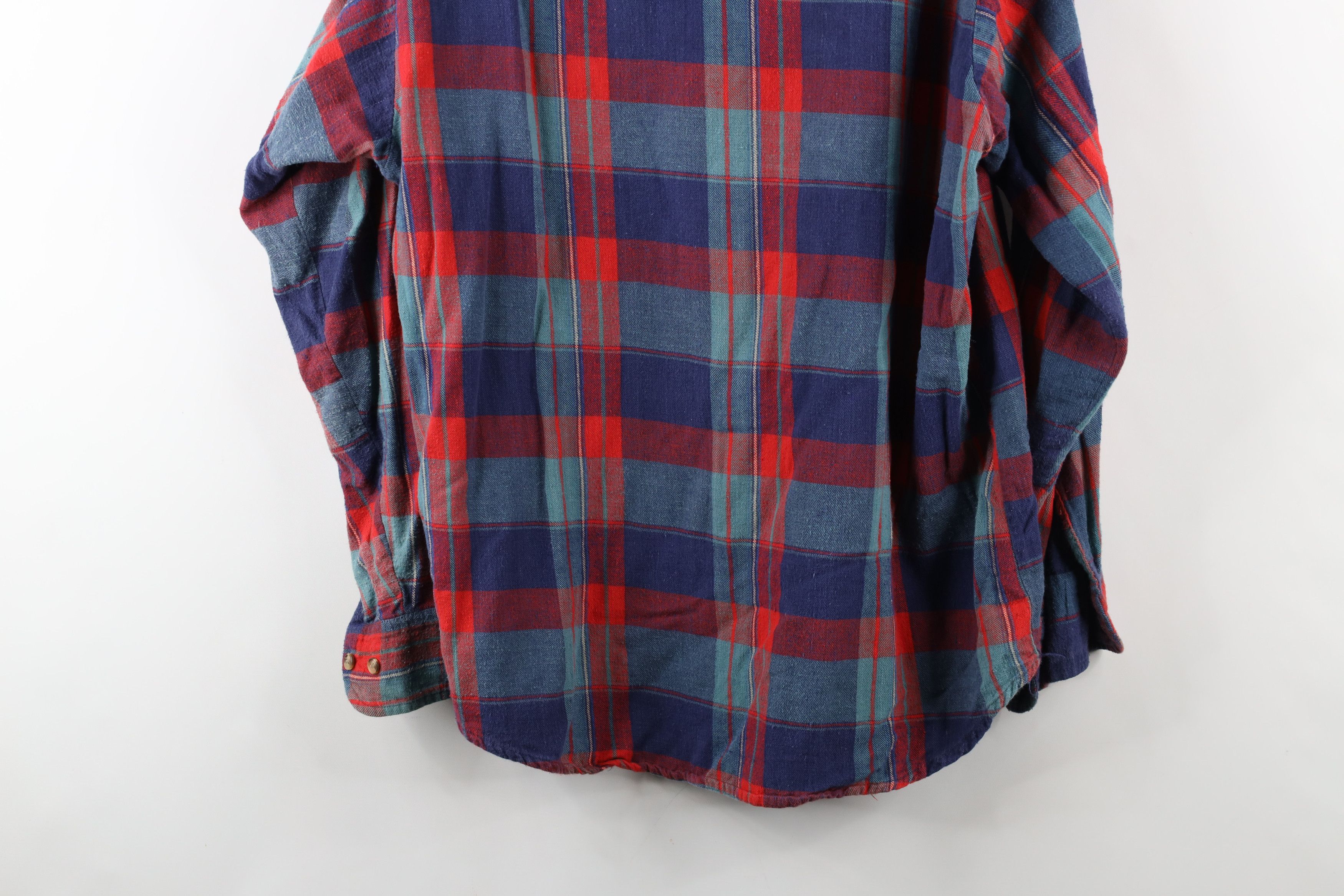 Vintage Vintage 70s Streetwear Faded Plaid Flannel Button Shirt Size US L / EU 52-54 / 3 - 13 Thumbnail
