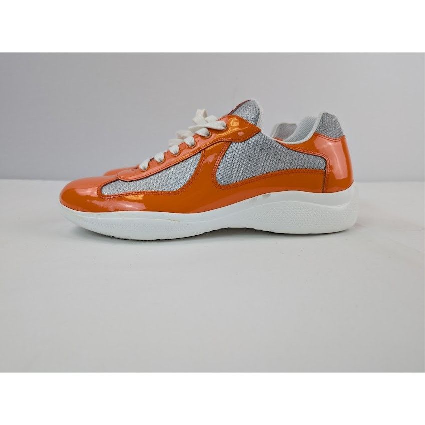 Prada o1rshd1 America's Cup Vernice Bike Sneakers in Papaya Arge Size US 9 / EU 42 - 10 Thumbnail