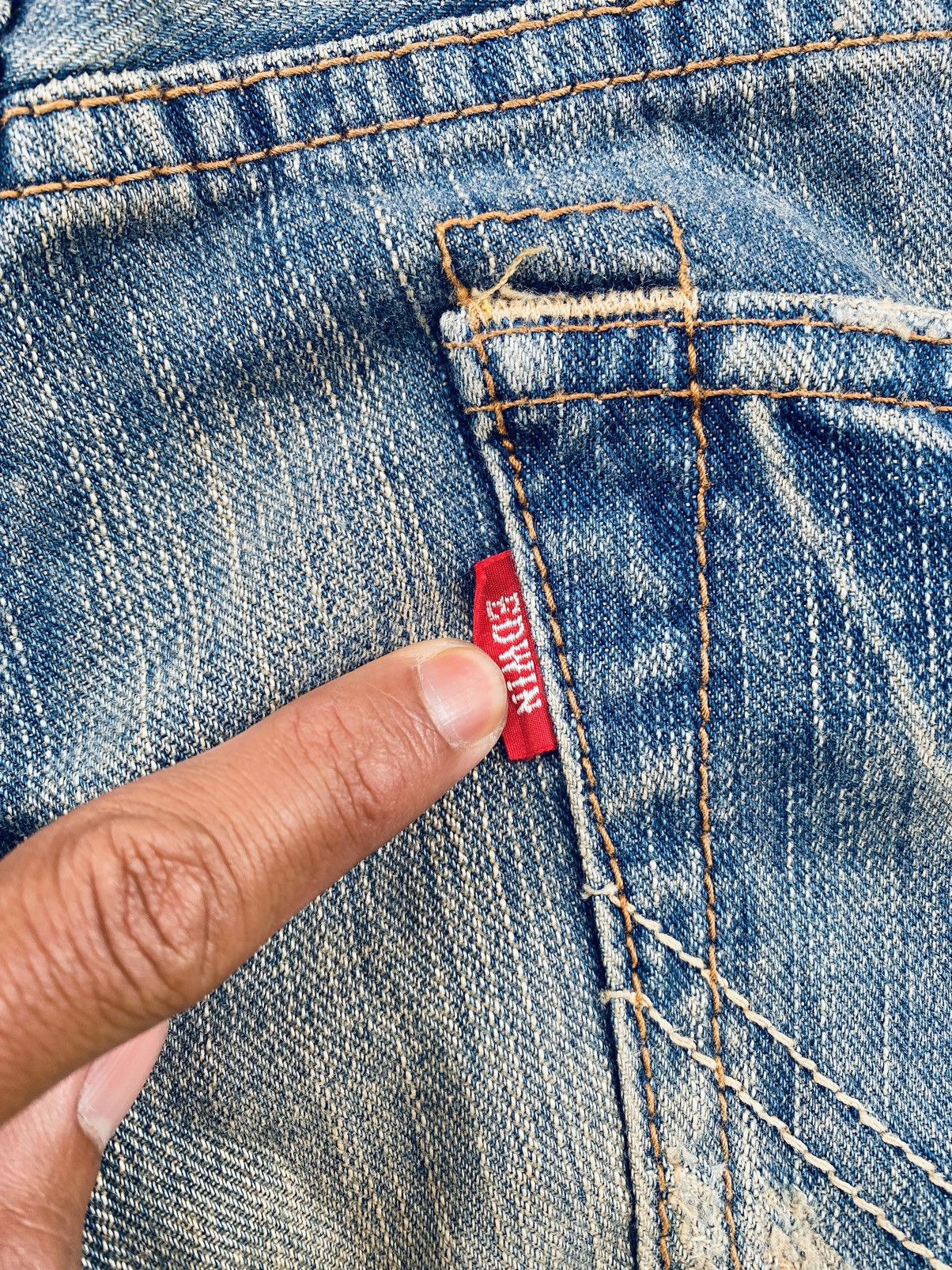 Vintage Edwin Xu Flare Distressed Denim Pants