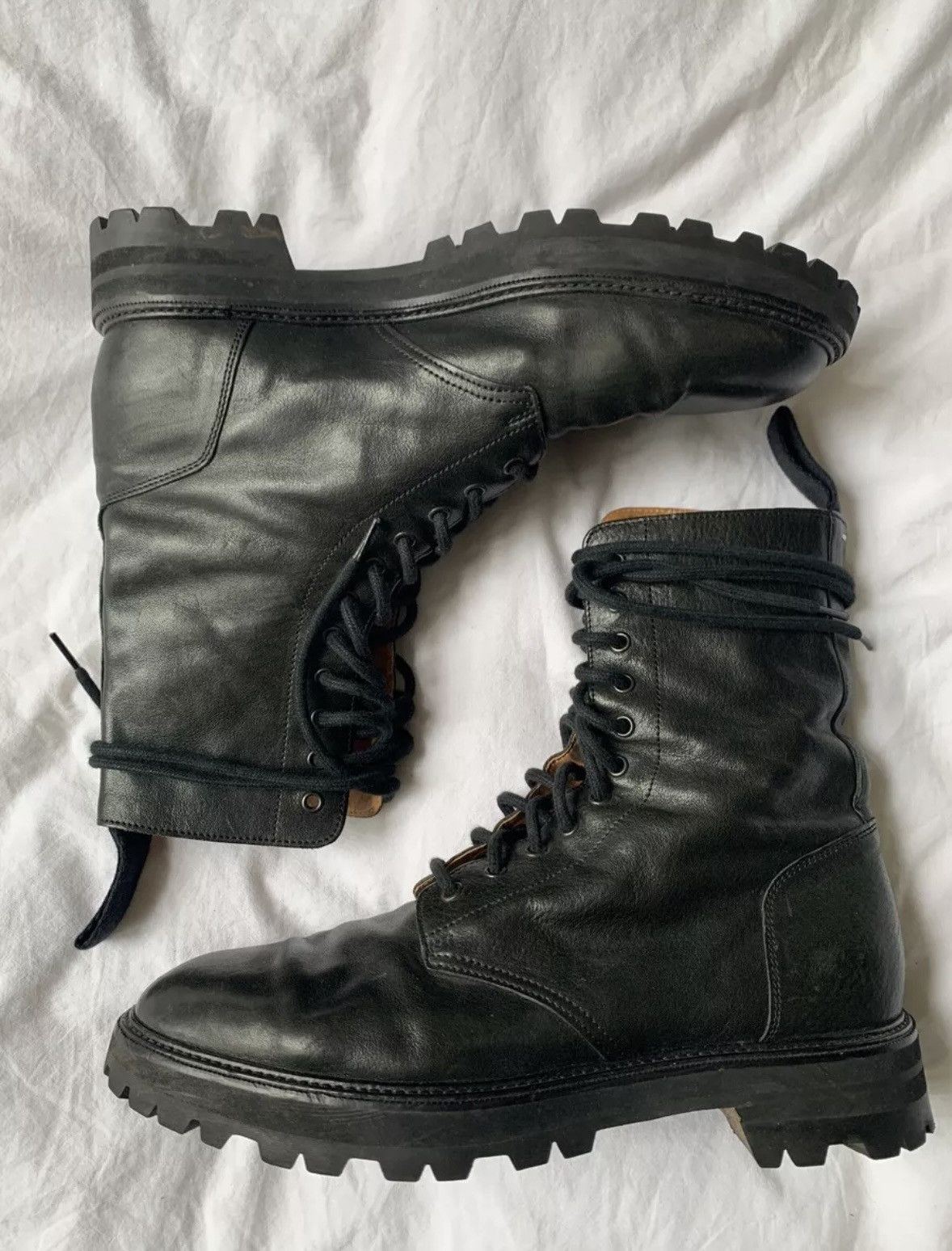 MAISON MARGIELA MARGIELA LEATHER MILITARY COMBAT BOOTS
