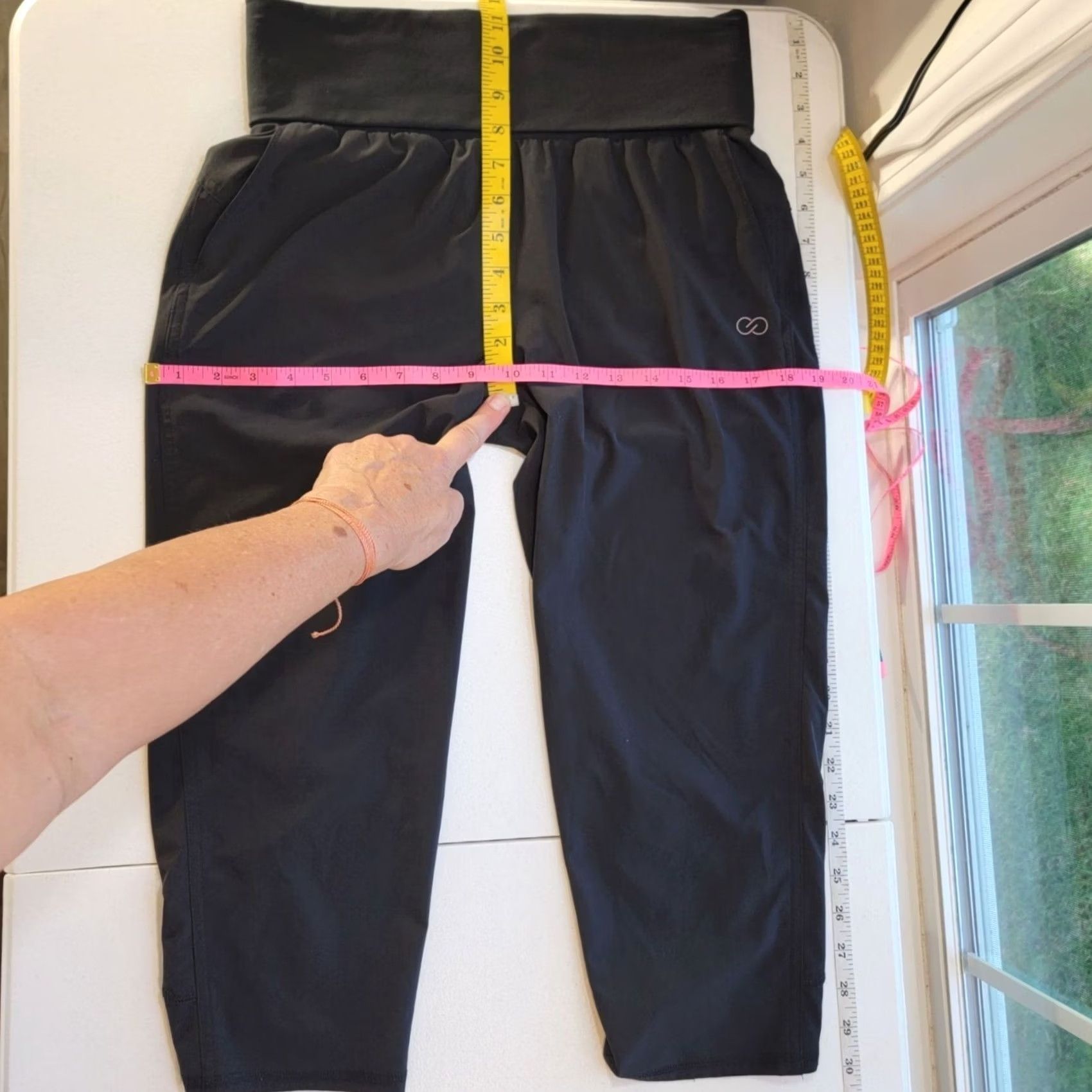 Vintage Calia Athletic Capri Pants Pull On Yoga Black Fold Over Waistband XS Size 26" / US 2 / IT 38 - 8 Thumbnail