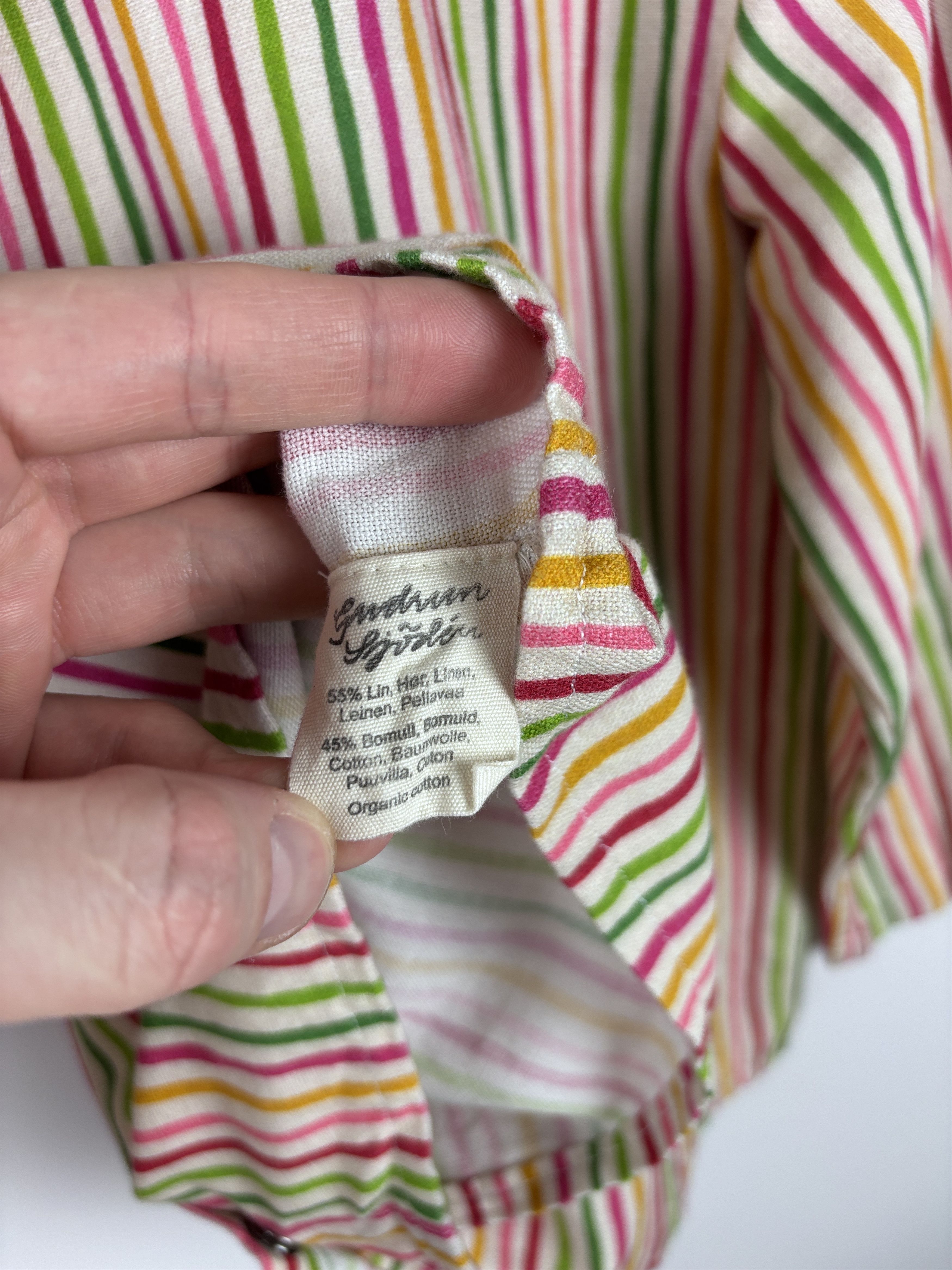 Designer Gudrun Sjoden Colorful Striped Blazer Linen Jacket Size S Size S / US 4 / IT 40 - 10 Thumbnail