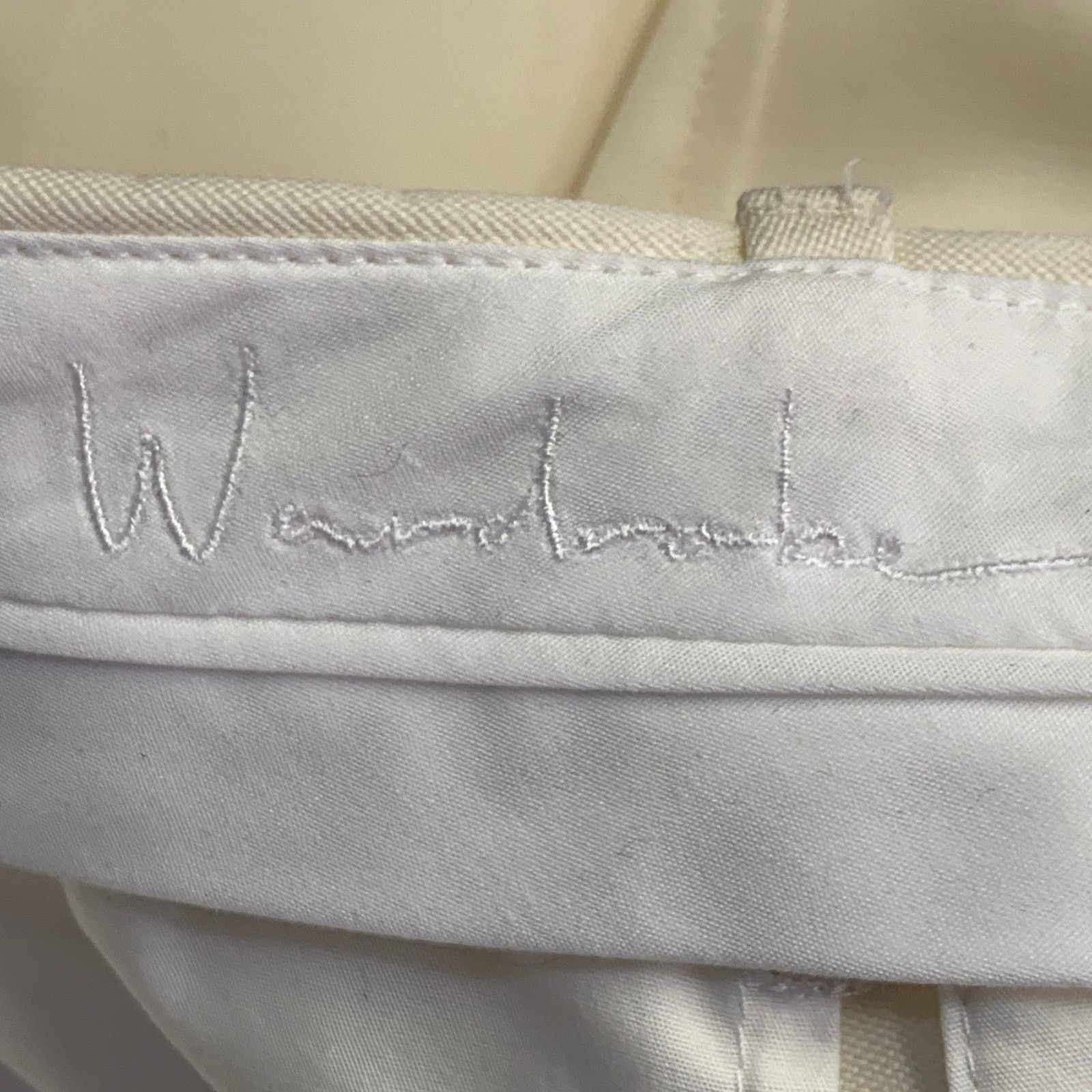 Jil Sander JIL SANDER Size 8 Cream Wool Flat Front Dress Pants Size 30" / US 8 / IT 44 - 6 Thumbnail