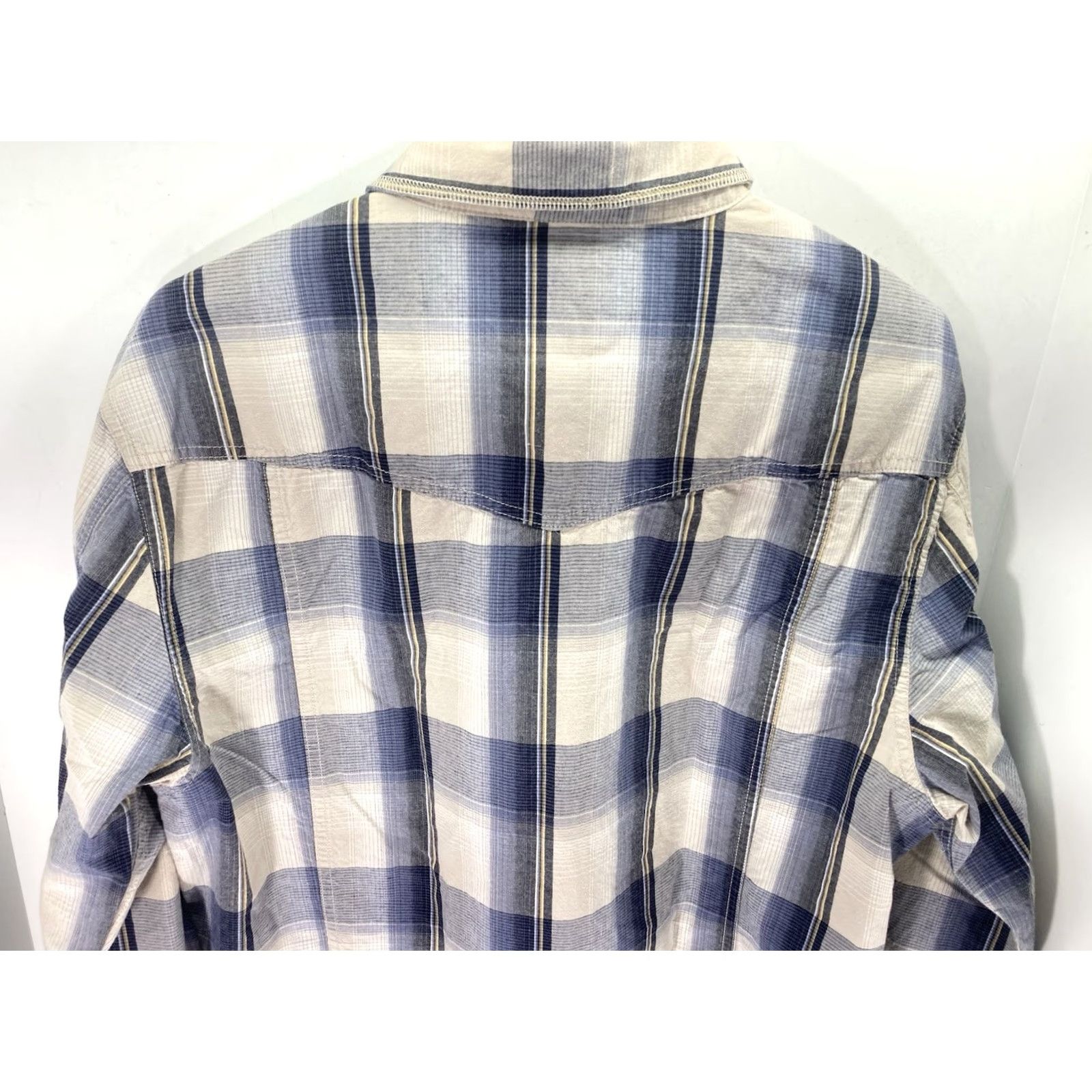 BKE VINTAGE BKE Buckle Pearl Snap Shirt Men XL Blue Plaid Long Sleeve Slim Fit Western Size US XL / EU 56 / 4 - 7 Thumbnail