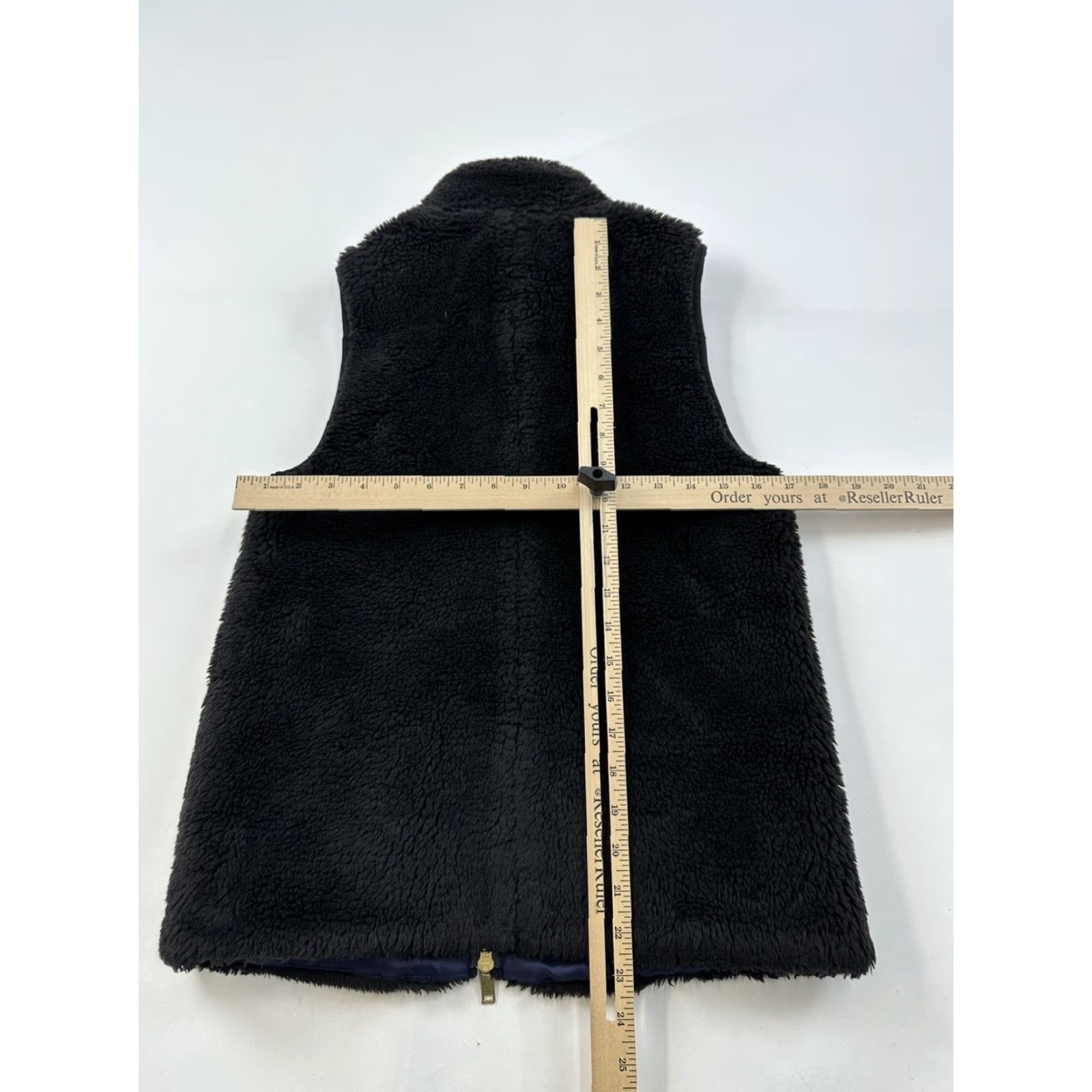 J.Crew J.Crew Vest Womens 2XS Black Faux Fur Fleece Full Zip Up Sleeveless Size XXS / US 00 / IT 34 - 6 Thumbnail