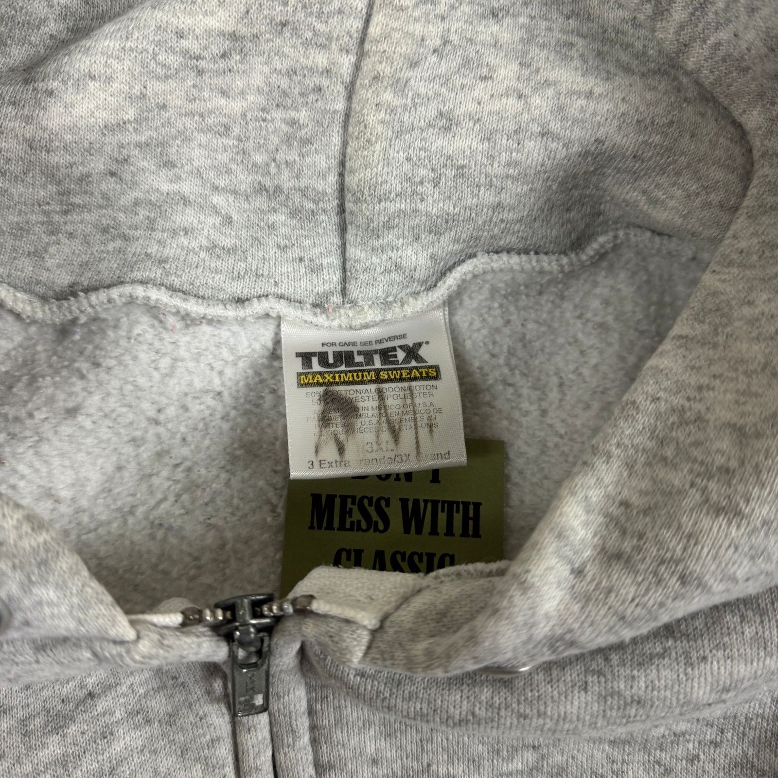 Tultex × Vintage 90s Light Gray Tultex Blank Essential Zip-Up Hoodie 3XL AP03 Size US XL / EU 56 / 4 - 6 Thumbnail