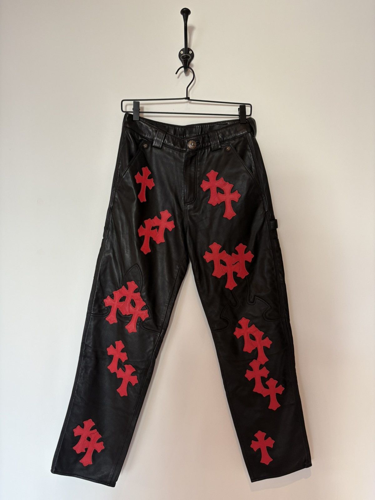 Chrome Hearts Chrome Hearts Leather Flooded Pants (1of1) 🔥👹🔥 Size US 26 / EU 42 - 1 Thumbnail