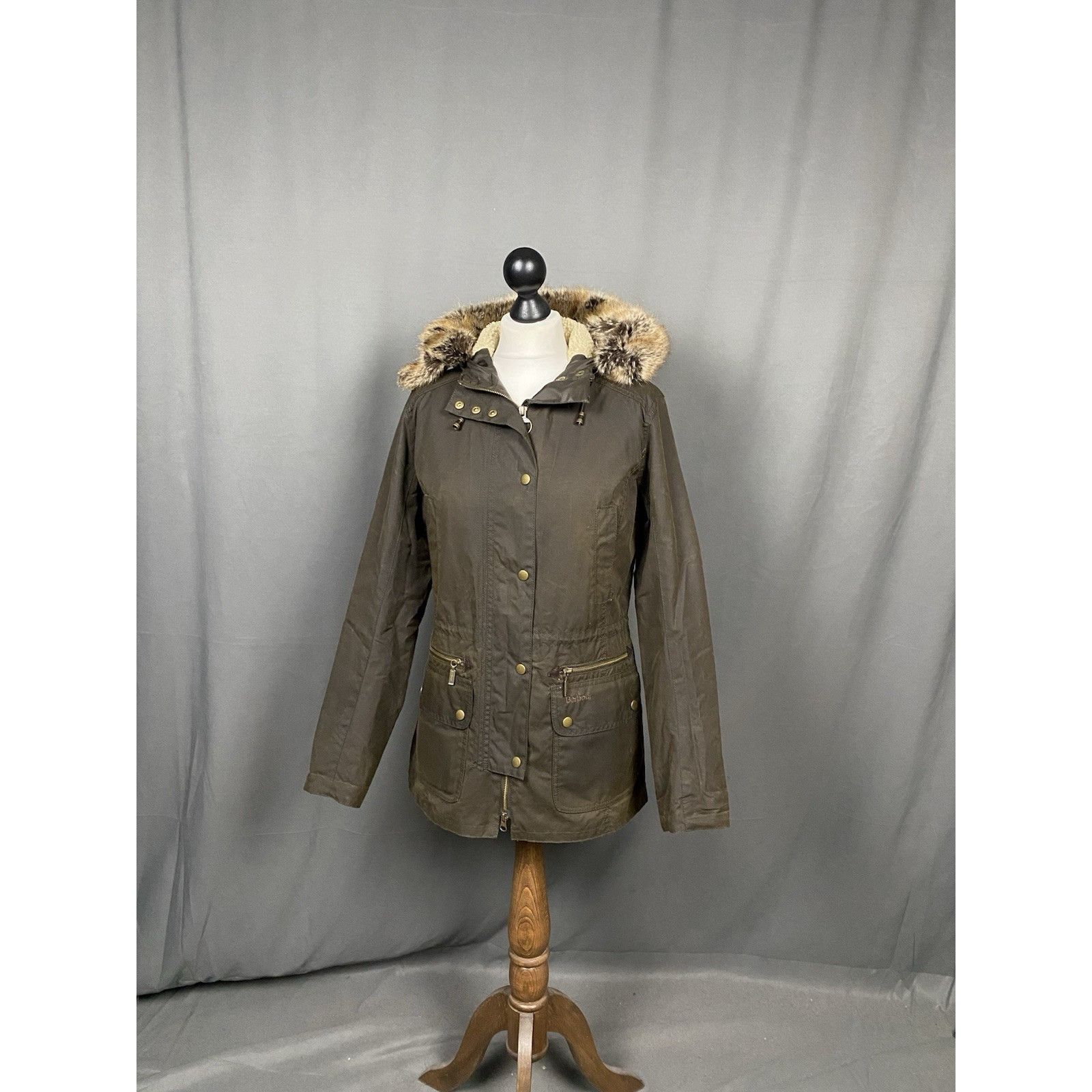 Barbour Barbour Kelsall Women's Green Waxed Hooded Parka Jacket Size Size M / US 6-8 / IT 42-44 - 5 Thumbnail