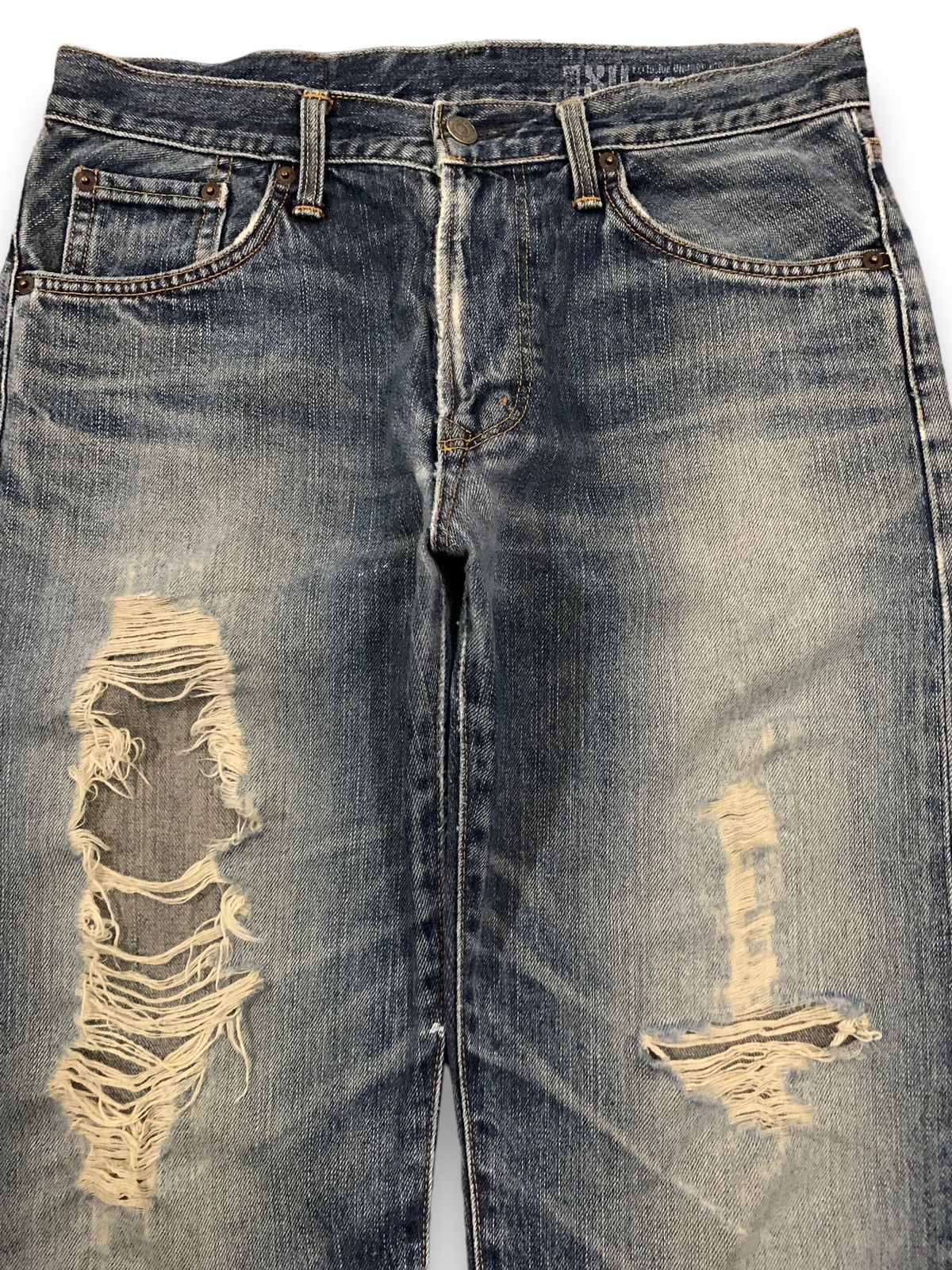 Edwin Vintage Edwin XV443 Regular Straight Distressed Grunge Jeans Size US 31 - 3 Thumbnail