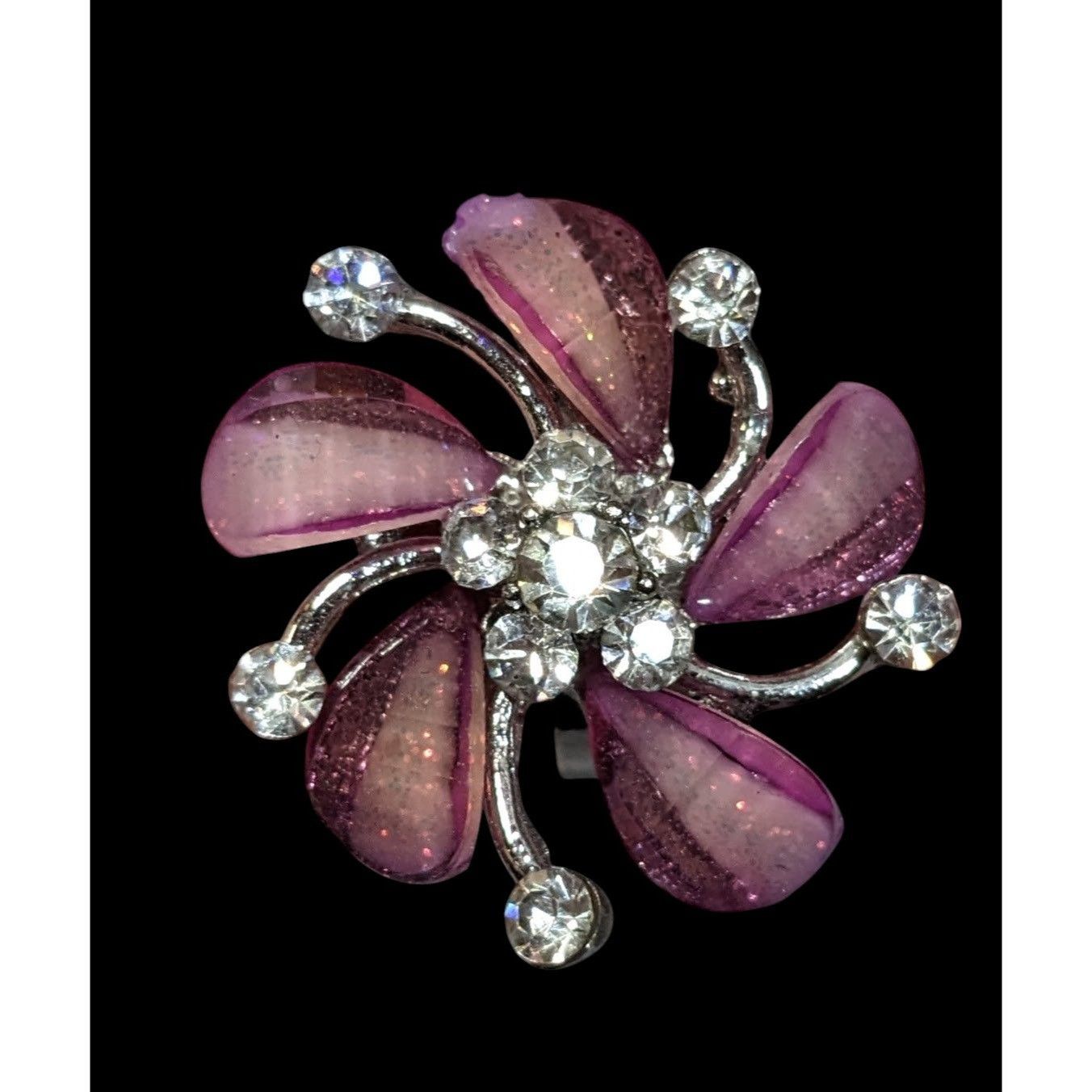Other Whimsical Fairycore Purple And Silver Tone Ring Adjustable S Size ONE SIZE - 1 Thumbnail