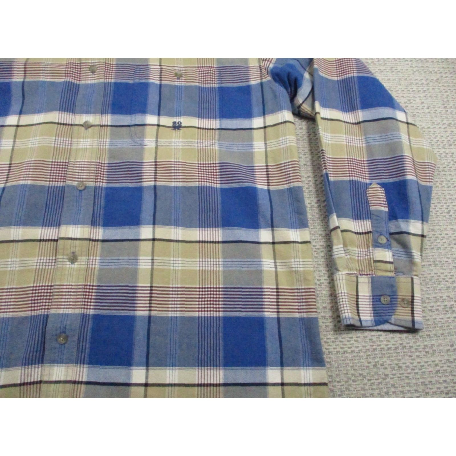 Wrangler Wrangler Twenty 20 X Shirt Mens XL Blue White Plaid Button Down Western Cowboy Shirt Size US XL / EU 56 / 4 - 3 Thumbnail