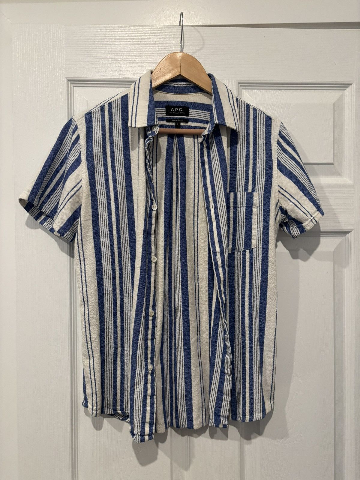 A.P.C. APC Striped Short Sleeve Shirt XS Size US XS / EU 42 / 0 - 2 Thumbnail