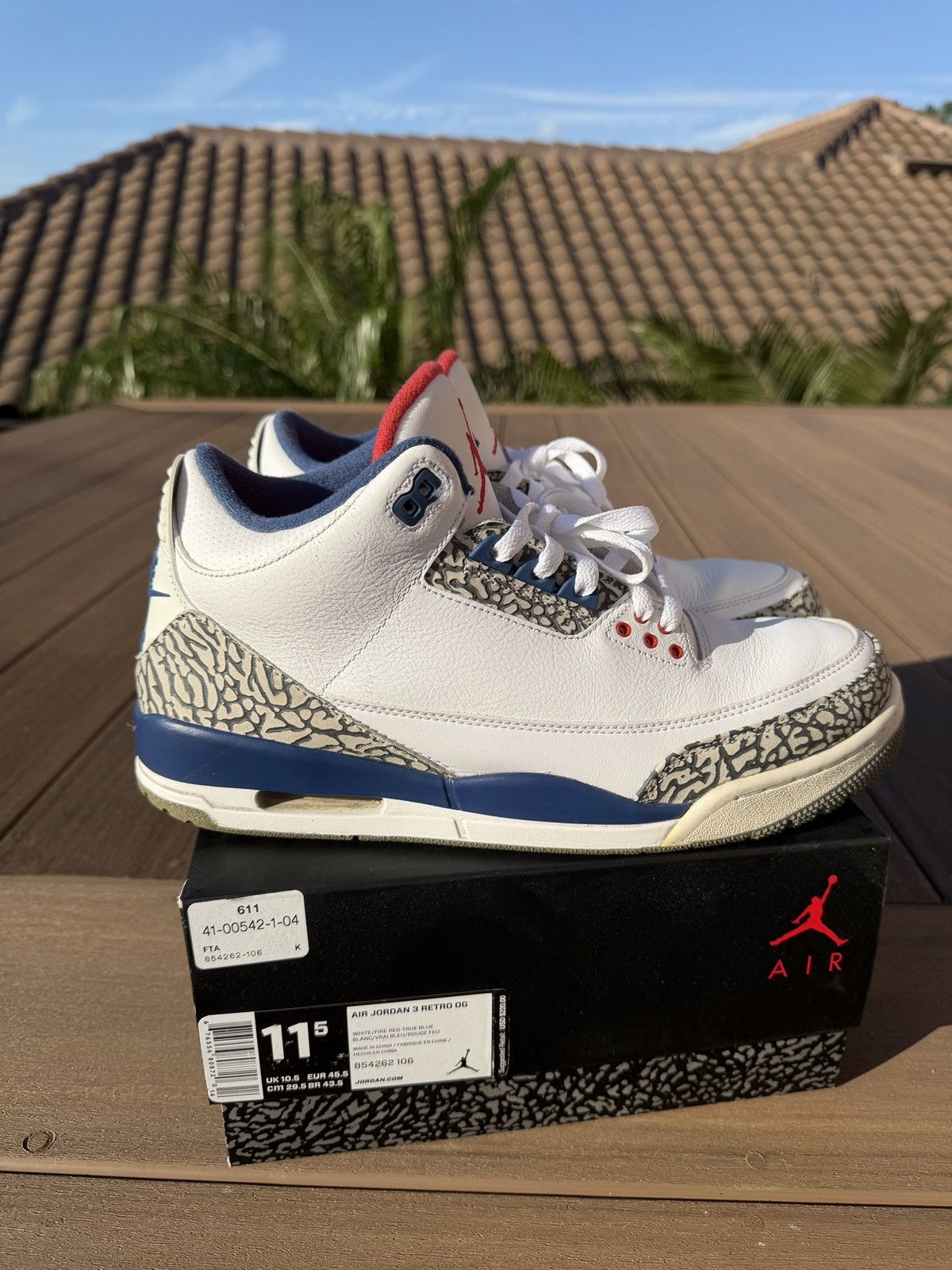 Jordan Brand Air Jordan 3 Retro True Blue 2016 Size US 11.5 / EU 44-45 - 2 Thumbnail