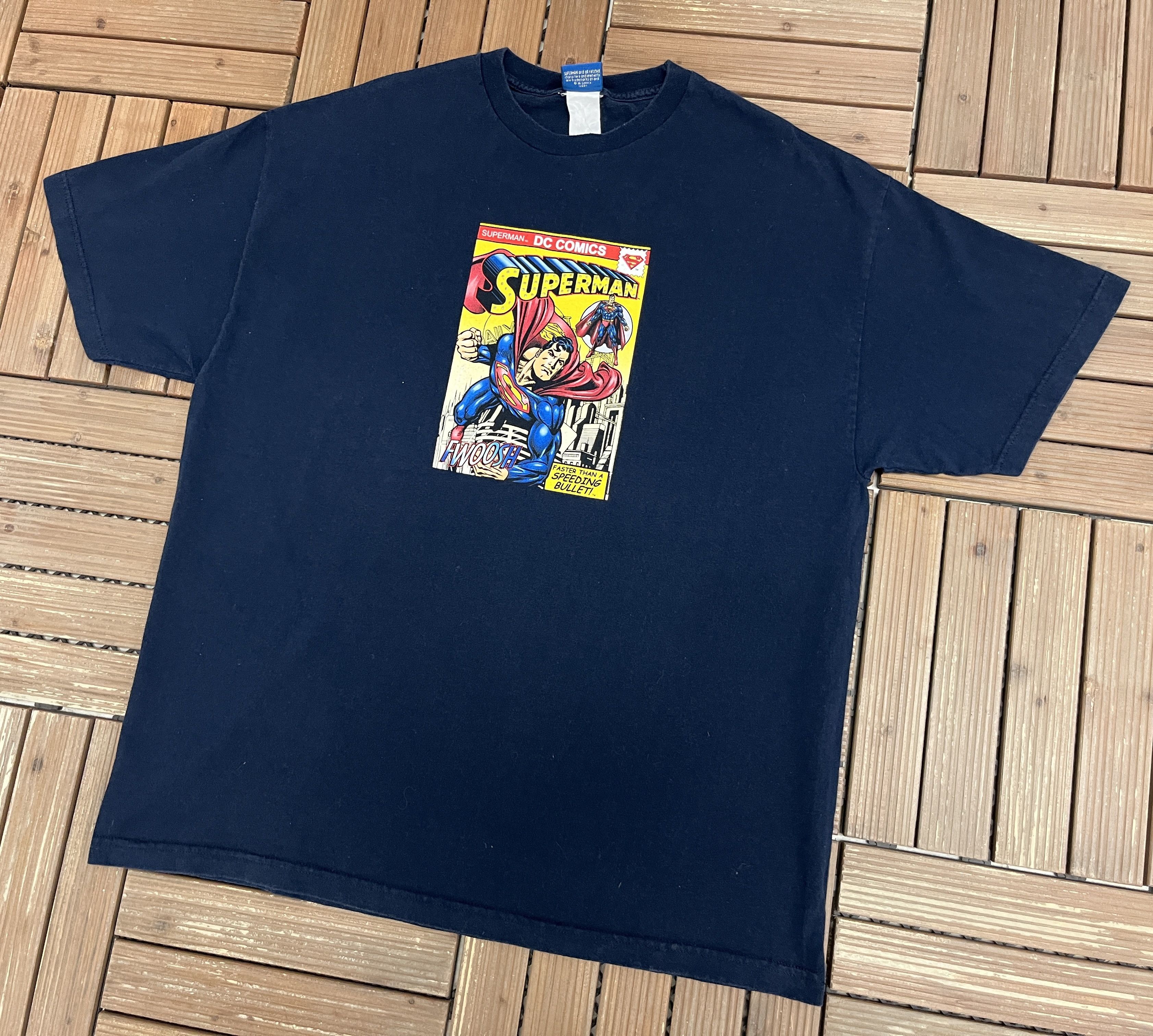 Vintage Superman Faster Than A Speeding Bullet Vintage Blue T-Shirt Size US XXL / EU 58 / 5 - 3 Thumbnail