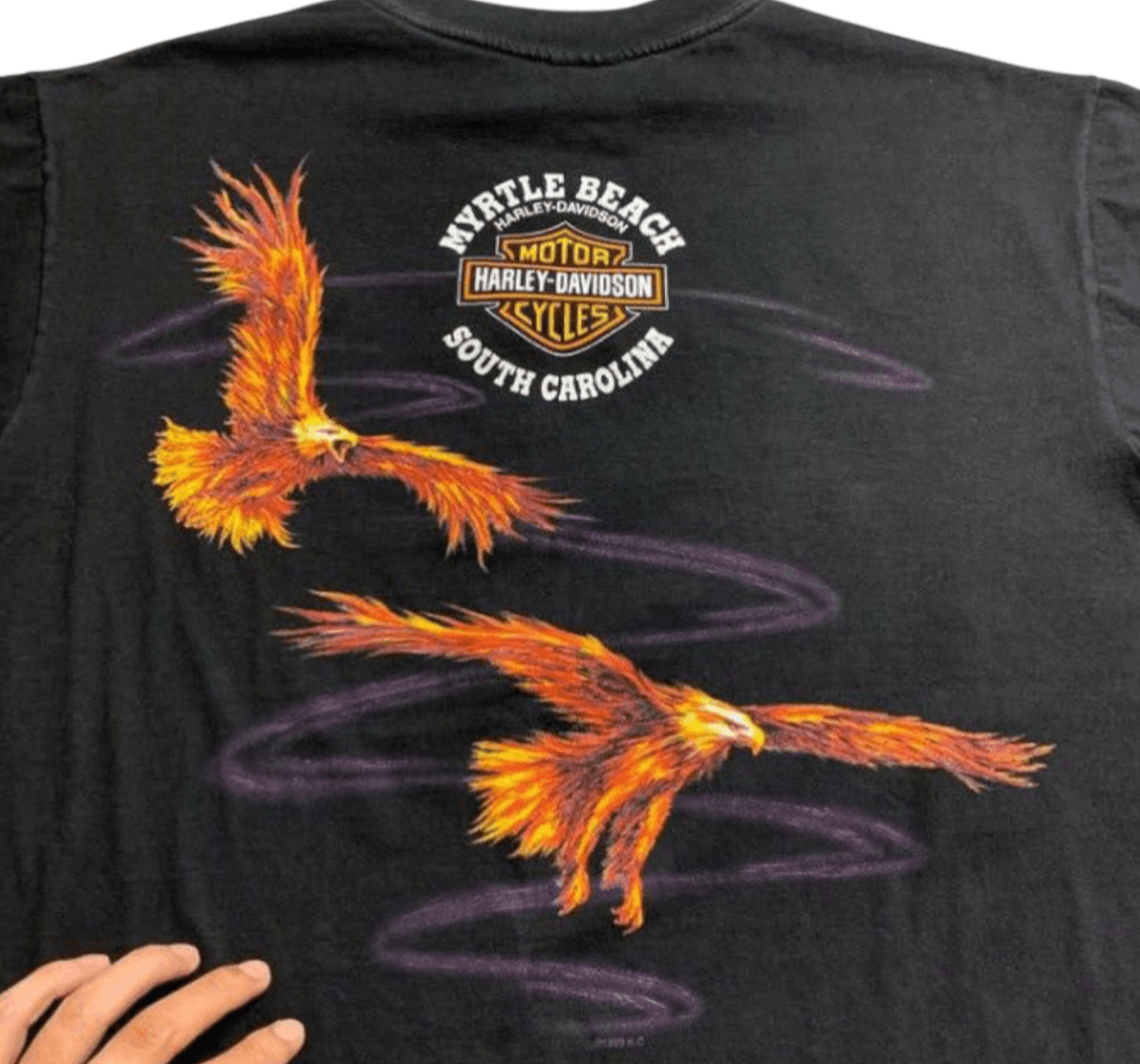 Harley Davidson Vintage 90's Harley Davidson Shirt Eagle Phoenix Thunder Tee Size US M / EU 48-50 / 2 - 4 Thumbnail