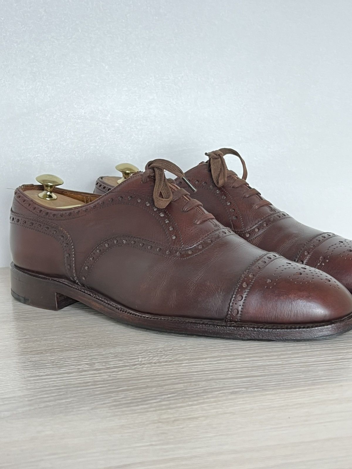 Church's Church's Custom Grade Brown Leather Semi-Brogue Oxfords Size US 9.5 / EU 42-43 - 8 Thumbnail