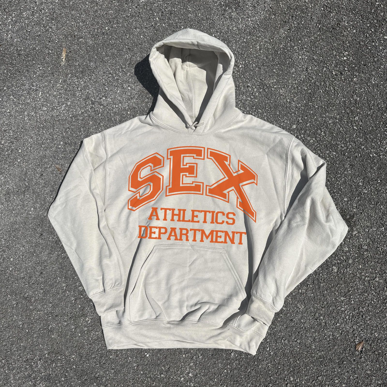 image of Sex Athletics Hoodie Sand / Orange, Men's (Size Medium)