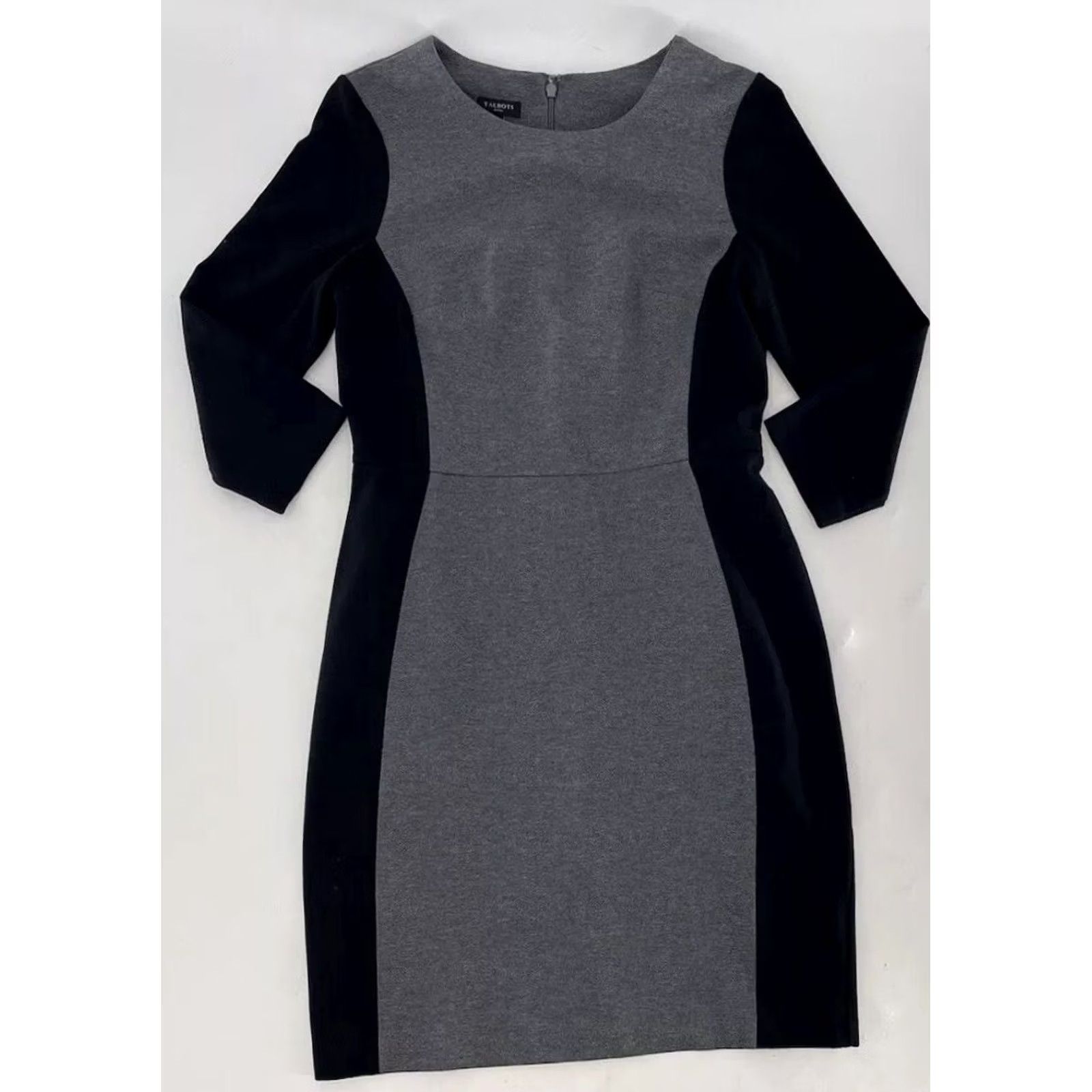 Talbots Talbots Women’s Black & Gray Color Block Career Sheath Dress 4P Size S / US 4 / IT 40 - 4 Thumbnail