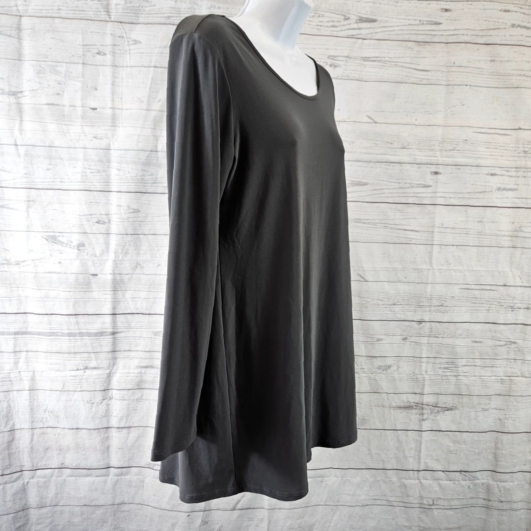 Vintage Clara Sun Woo Womens Top Blouse Solid Gray Long Sleeve M Size Shirt Womens Size M / US 6-8 / IT 42-44 - 3 Thumbnail