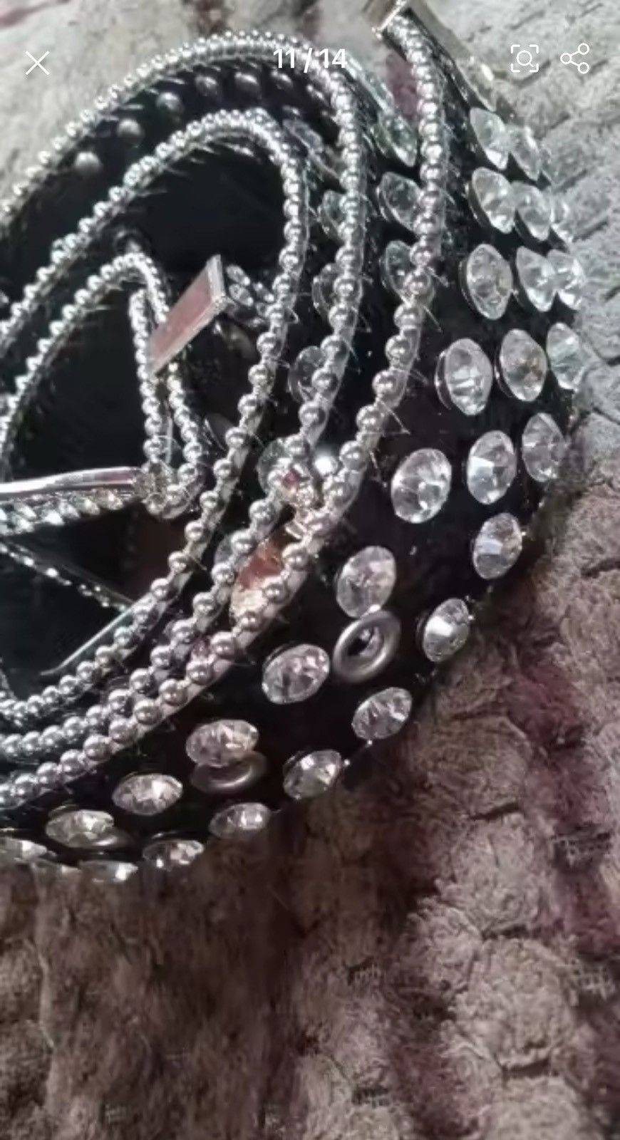 Japanese Brand × Vintage Rhinestone Skull Rivet Belt Size ONE SIZE - 4 Thumbnail