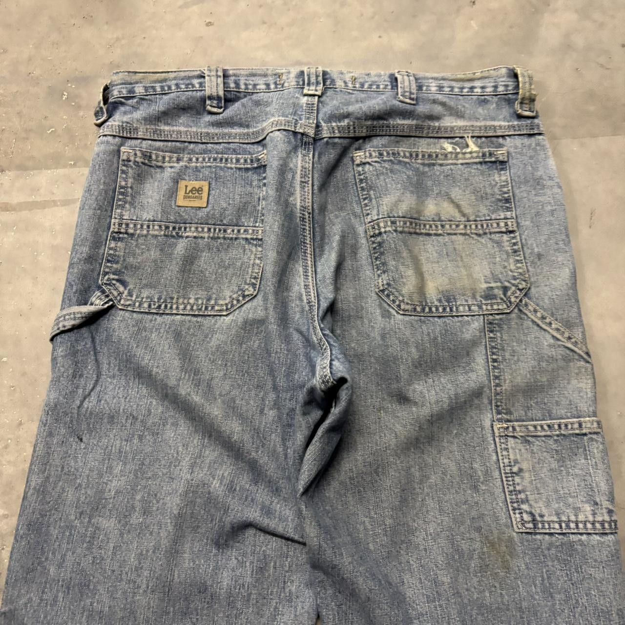 Japanese Brand × Vintage Crazy Vintage Y2K/2000s Baggy Grunge Light Wash Streetwear Skater Carpenter Denim Jeans! Size US 34 / EU 50 - 7 Thumbnail
