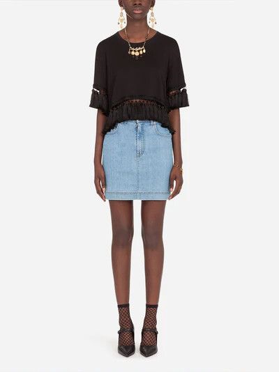 Dolce & Gabbana o1y0925 Crewneck T-Shirt in Black Size XS / US 0-2 / IT 36-38 - 4 Thumbnail