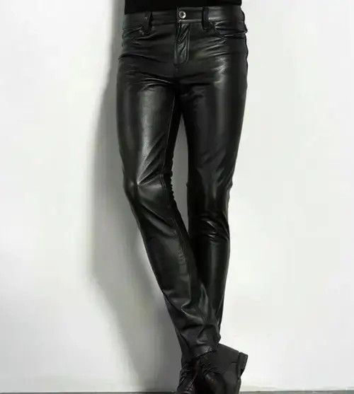 Jean Faux Leather Skinny Pants Size US 36 / EU 52 - 2 Thumbnail