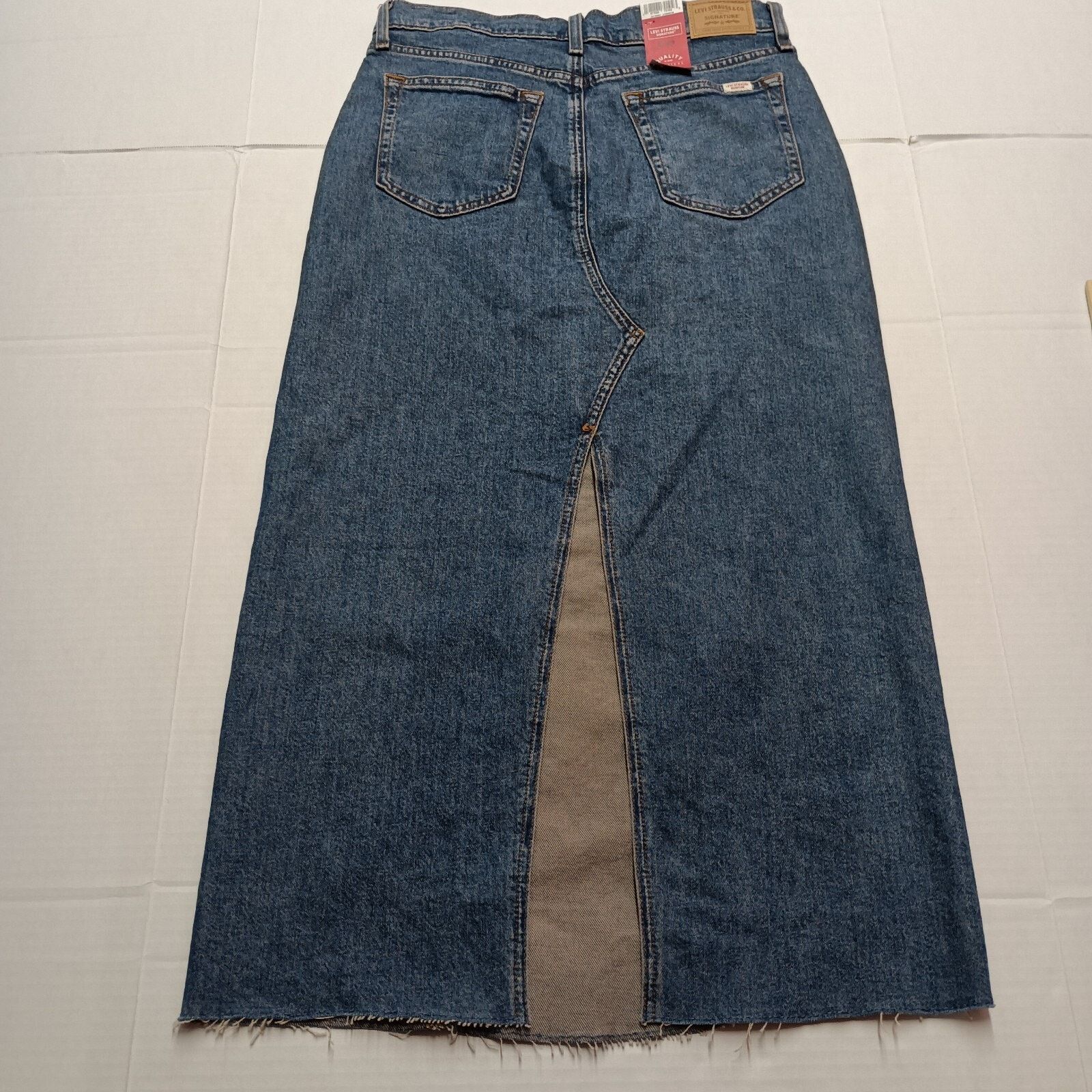 Levi's Levi Strauss Mid Rise Stretch Blue Maxi Skirt Size 8 W29 Size 29" - 11 Thumbnail
