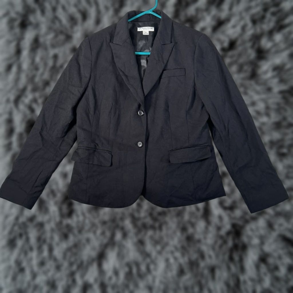 Pendleton VINTAGE Pendleton Blazer Women 10P Black 100% Wool Single-Breasted Preppy Dark Academia 90s Y2K Old Money Size L / US 10 / IT 46 - 1 Thumbnail