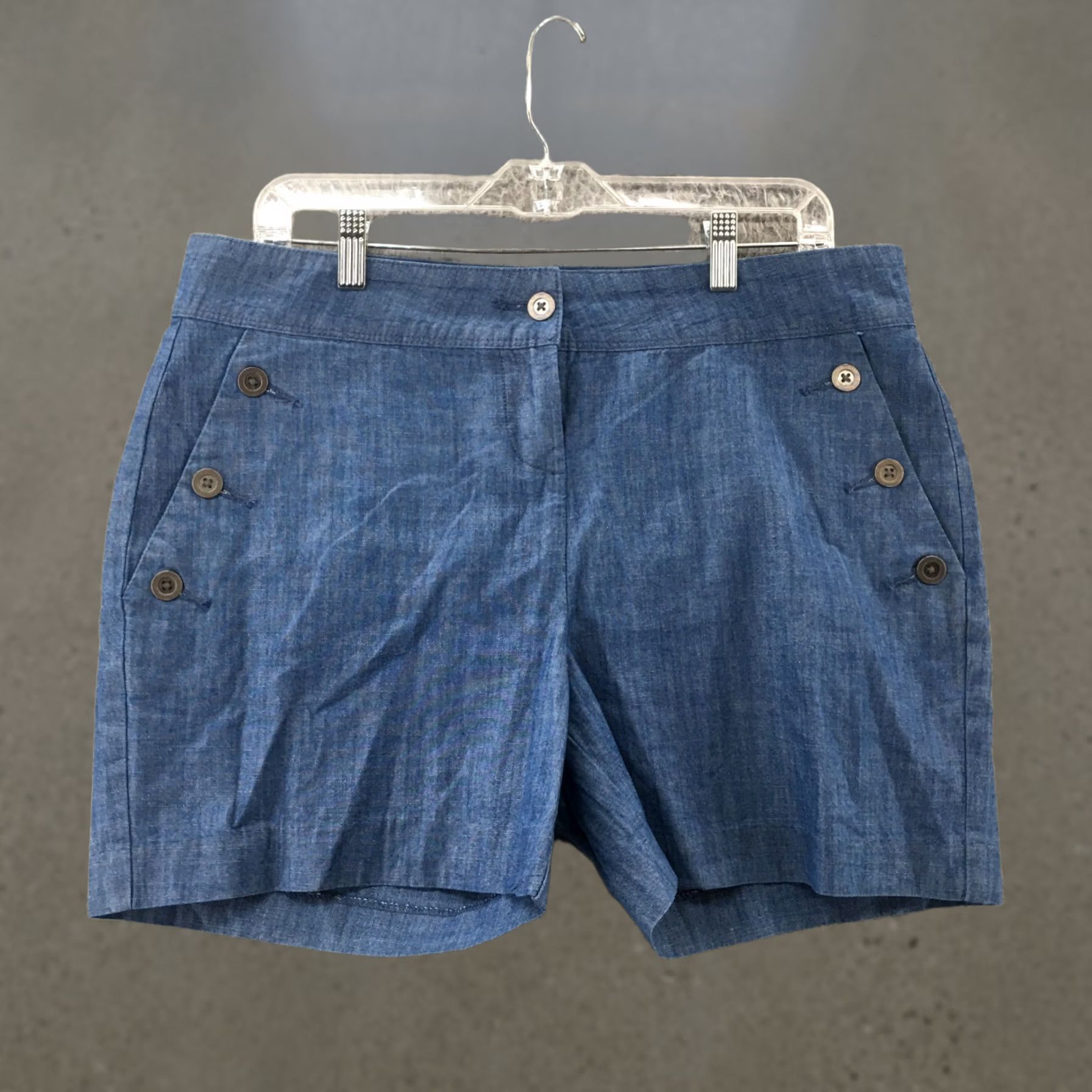 Isaac Mizrahi Isaac Mizrahi New York Sailor Shorts Womens 10 Blue Cotton Mid Rise Zip Casual Size 32" / US 10 / IT 46 - 1 Thumbnail