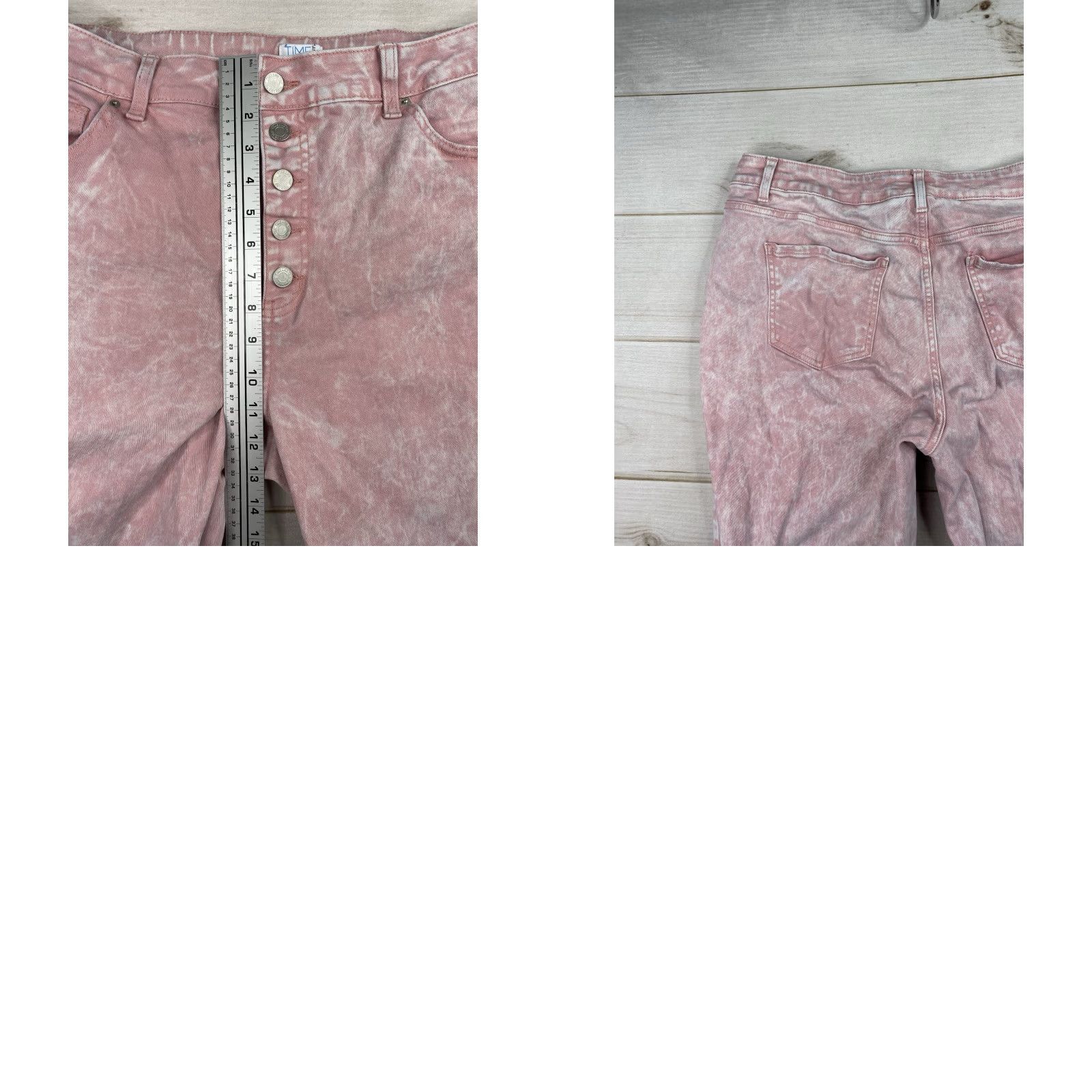 Vintage Time And Tru Jeans Womens 18 Pink Tie Dye Button Fly Denim High Rise Crop Jeans Size 40" / US 18 - 8 Thumbnail