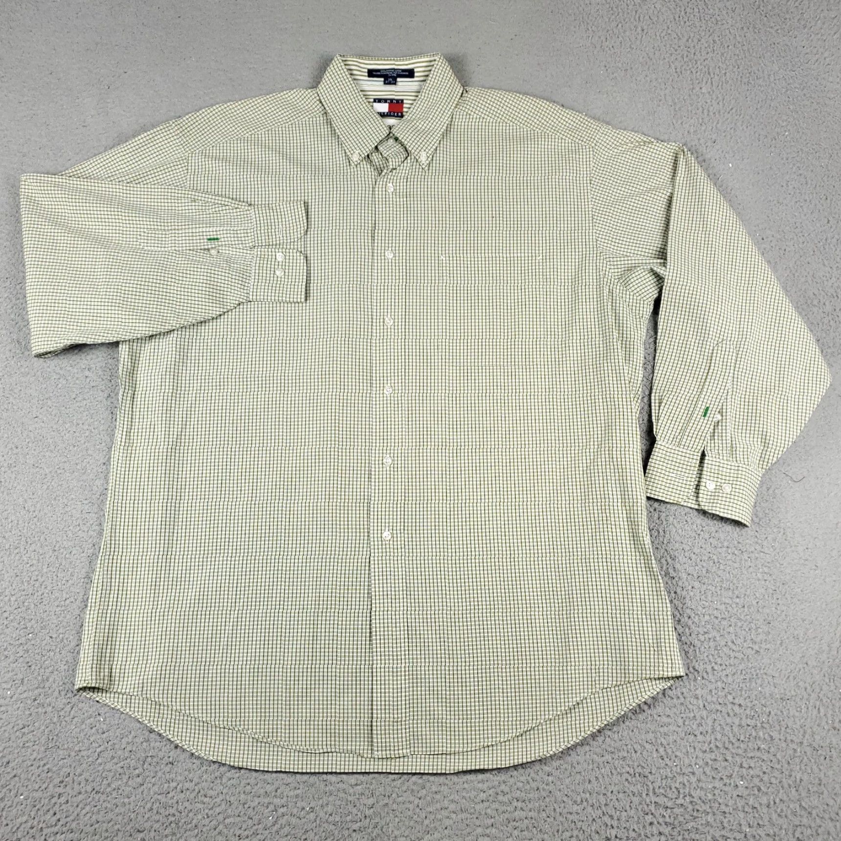 Tommy Hilfiger Tommy Hilfiger Shirt Mens 16 Green Check Dress Button Up Long Sleeve Shirt Mens 16 Green Check Dress Button Up Long Sleeve Size 42R - 2 Thumbnail