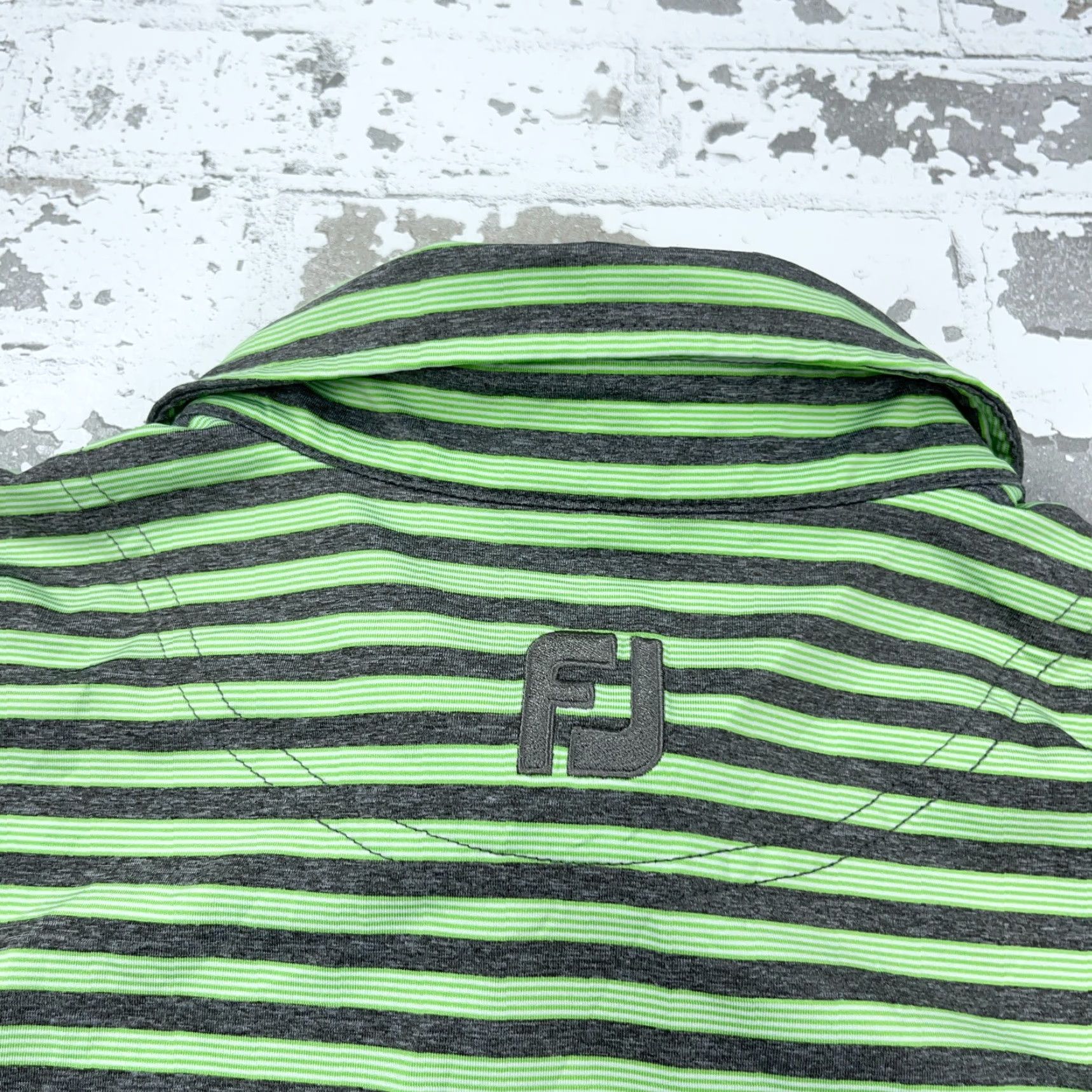Footjoy FootJoy Polo Shirt Men M Green Striped Performance Golf Activewear Casual Travel Size US M / EU 48-50 / 2 - 6 Thumbnail