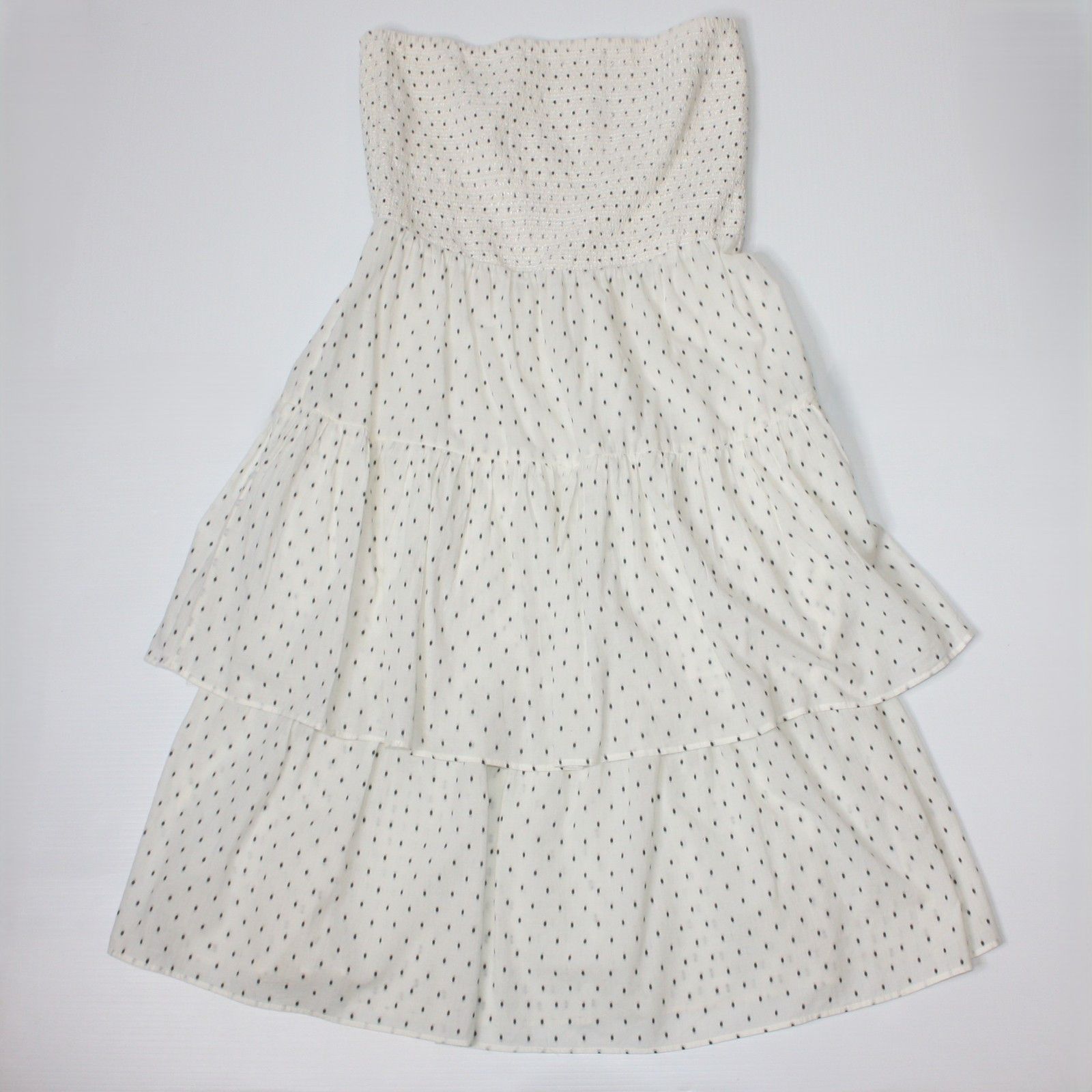 H&M Strapless Flounced Polka Dot Dress in White size US 12 NWT Size XL / US 12-14 / IT 48-50 - 8 Thumbnail