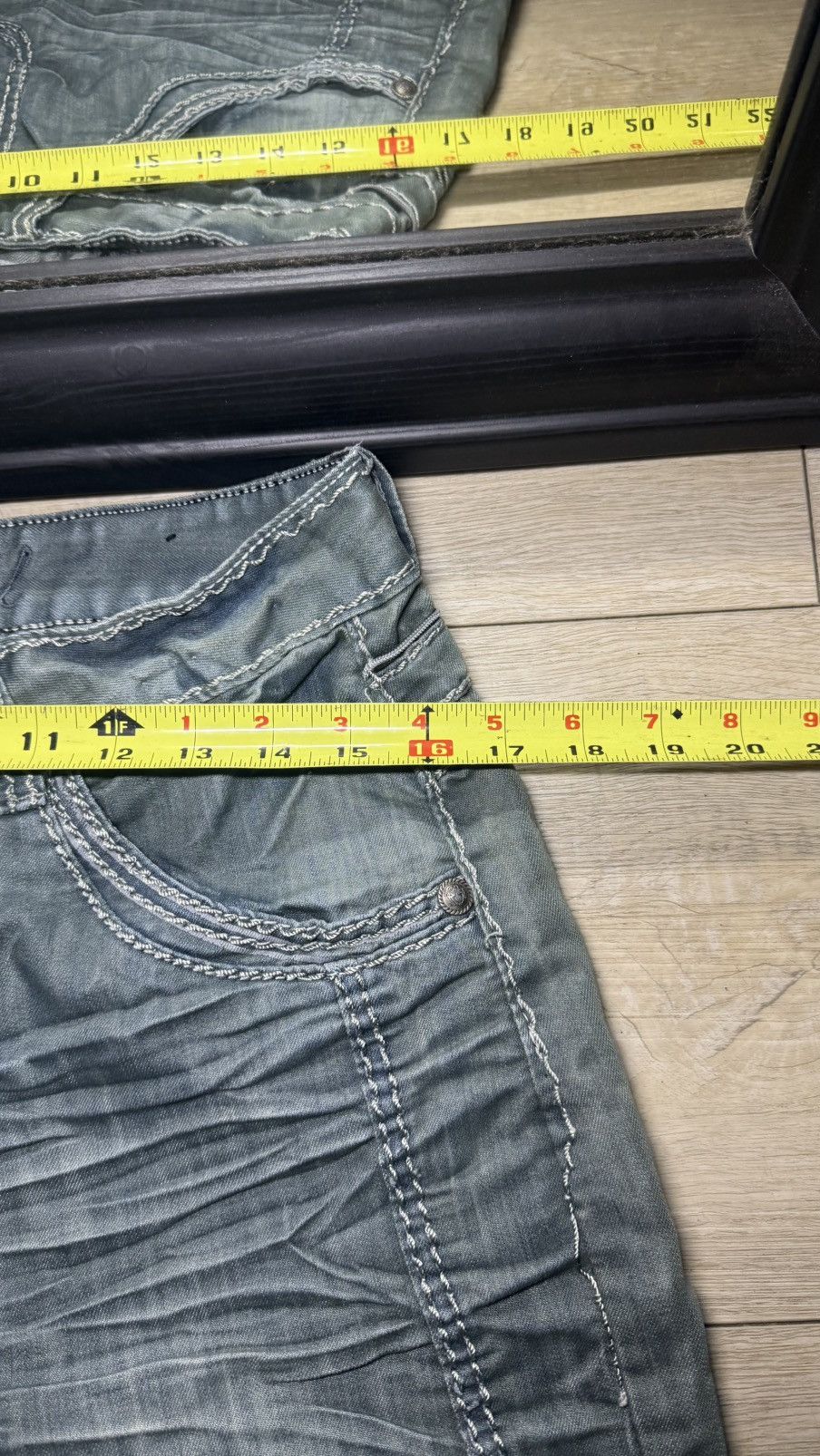 Other Y2K 2000s Top Feel Stone Wash Green Indigo Straight Legged Size US 32 / EU 48 - 4 Thumbnail